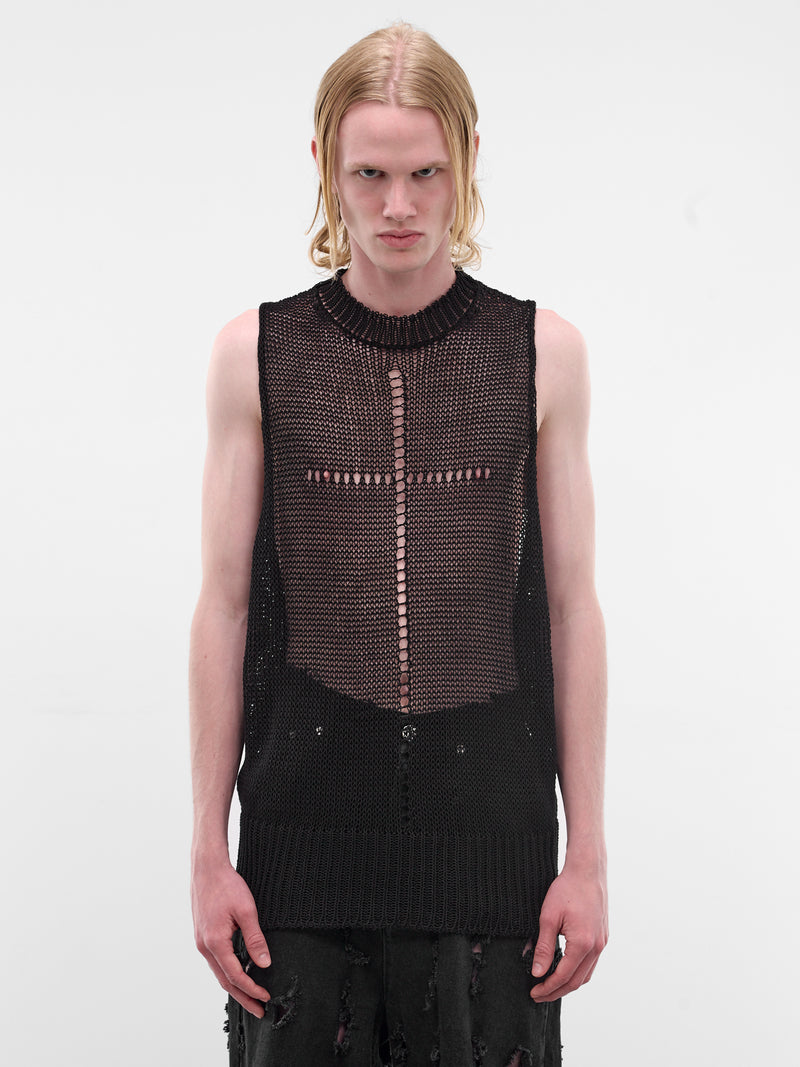 Black Cotton-Silk Rivage Tank (MAT02N003-SCLERA-BLACK)