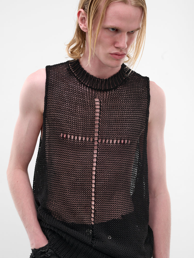 Black Cotton-Silk Rivage Tank (MAT02N003-SCLERA-BLACK)