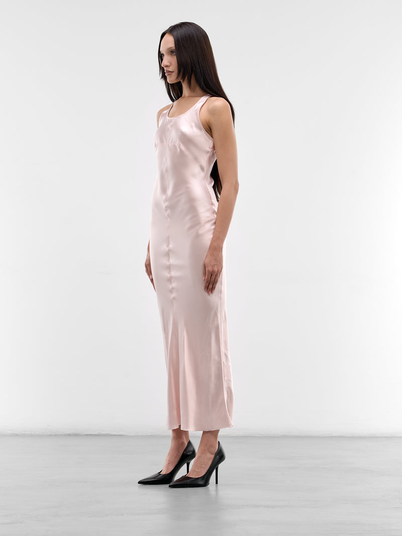 Rose Pink Satin Slip Dress (MAT02O103-ROSE-PINK)