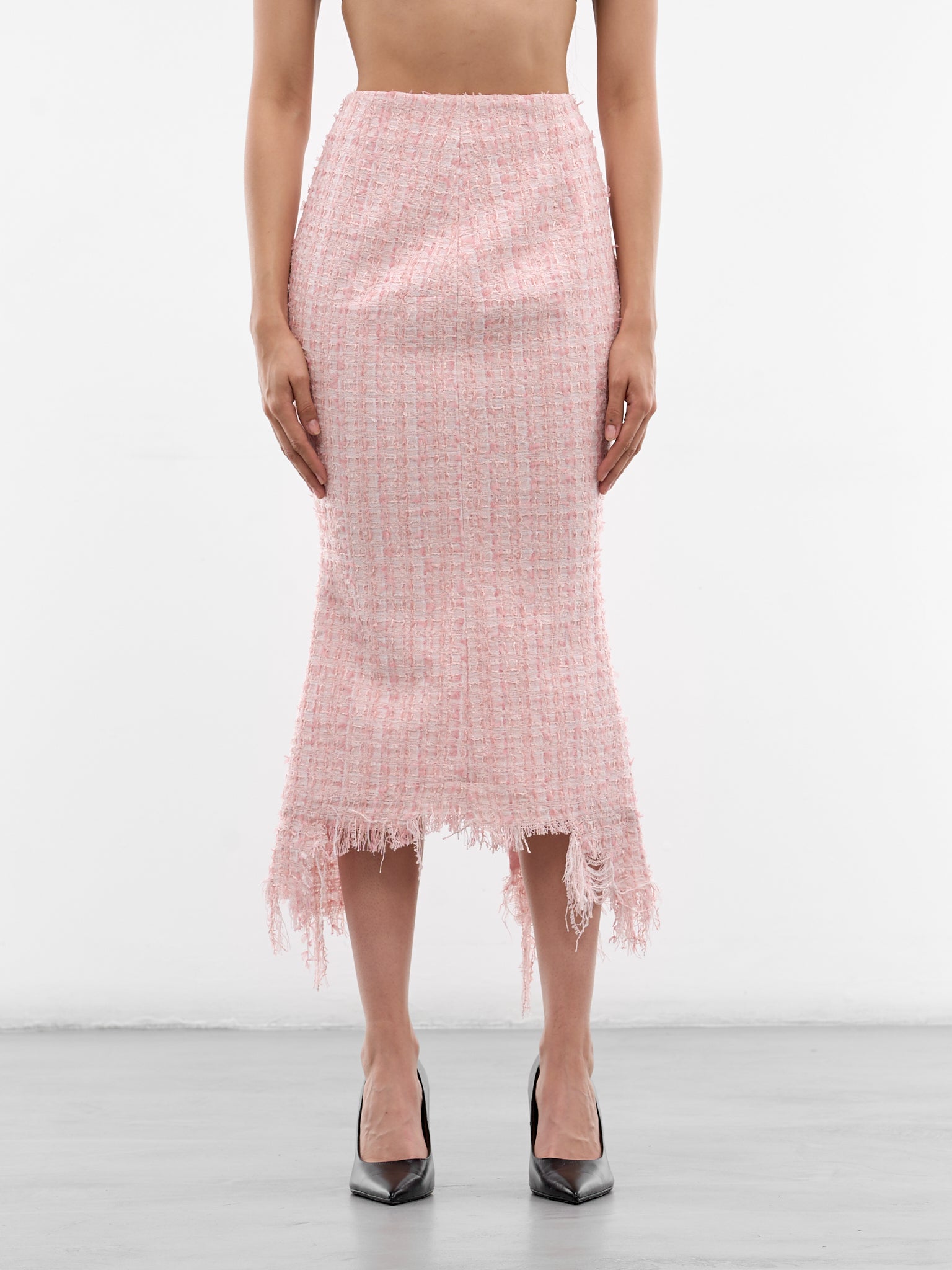 Pink Vendome Tweed Midi Skirt (MAT02SK102-ROSE-PINK)