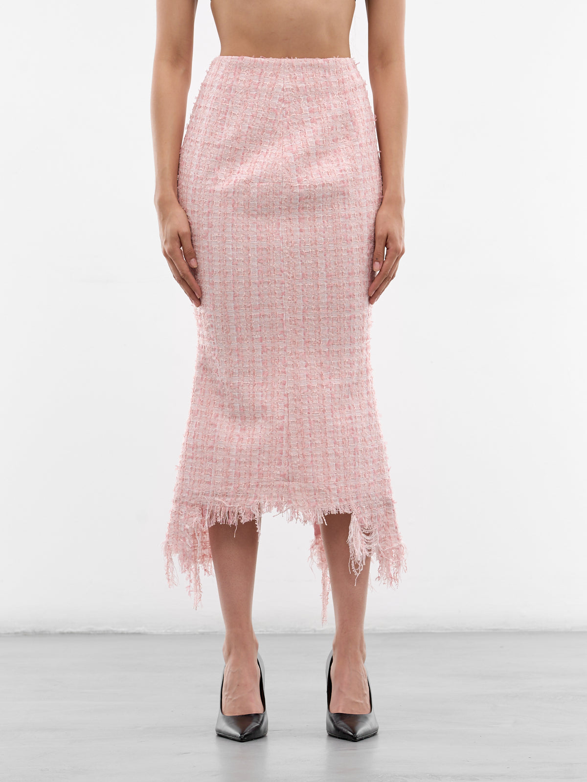 Pink Vendome Tweed Midi Skirt (MAT02SK102-ROSE-PINK)