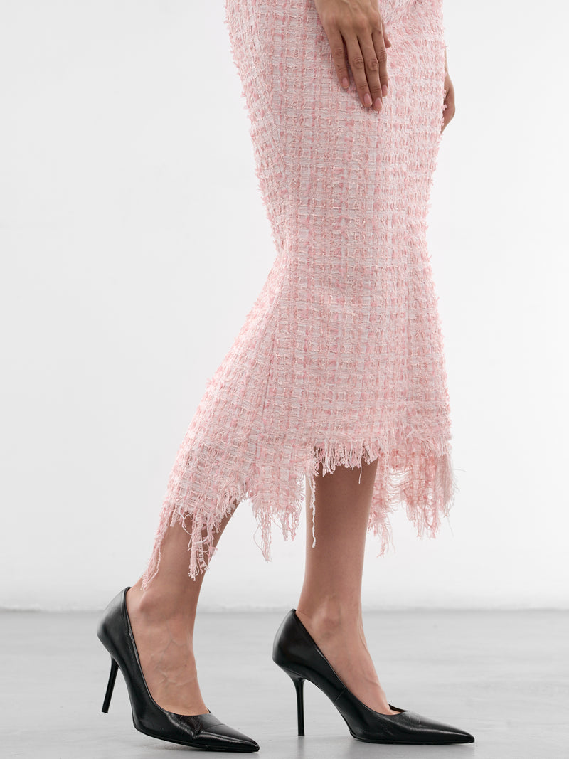 Pink Vendome Tweed Midi Skirt (MAT02SK102-ROSE-PINK)