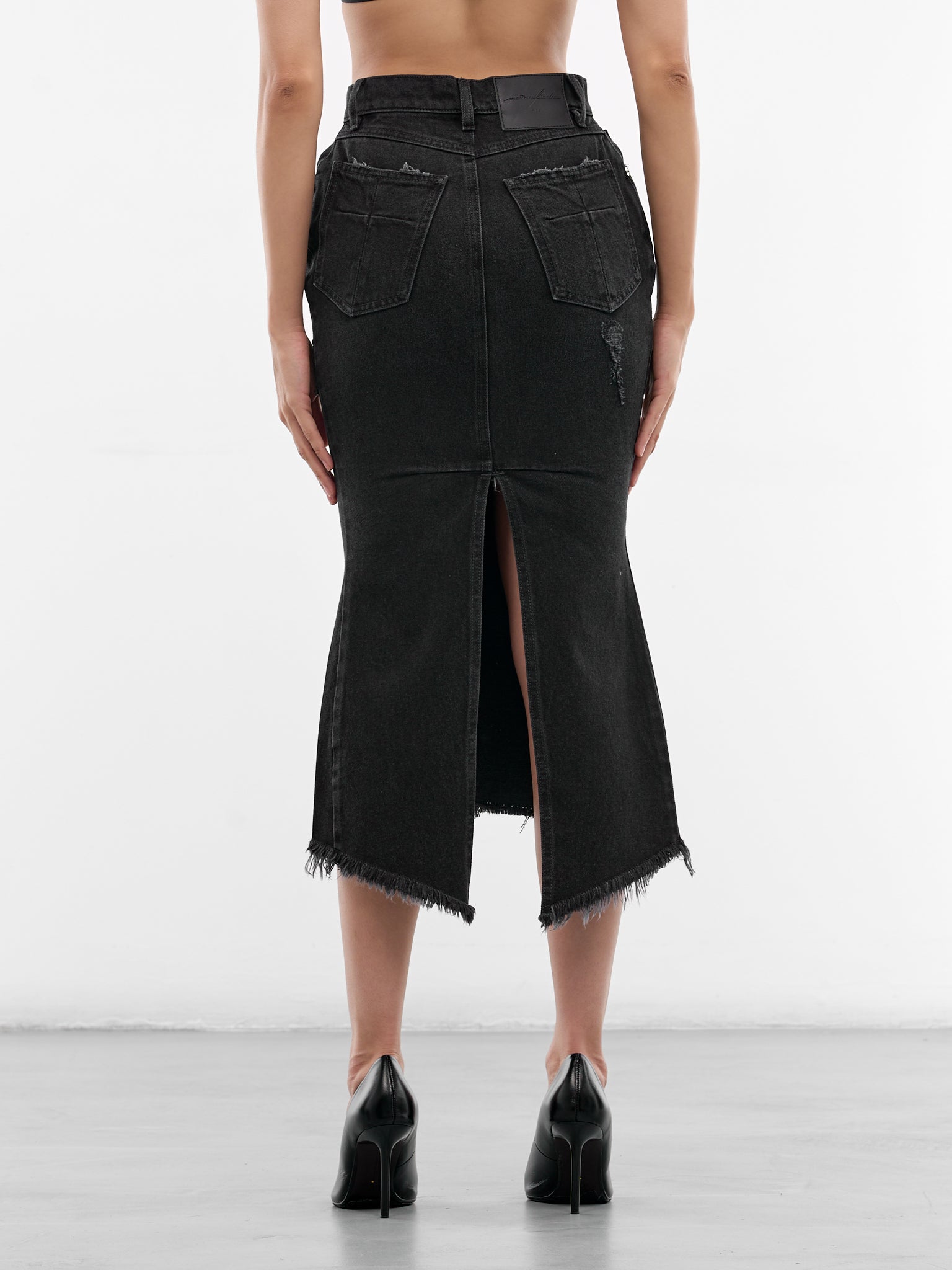 Black Mikaela Denim Midi Skirt (MAT02SK109-SCLERA-BLACK)