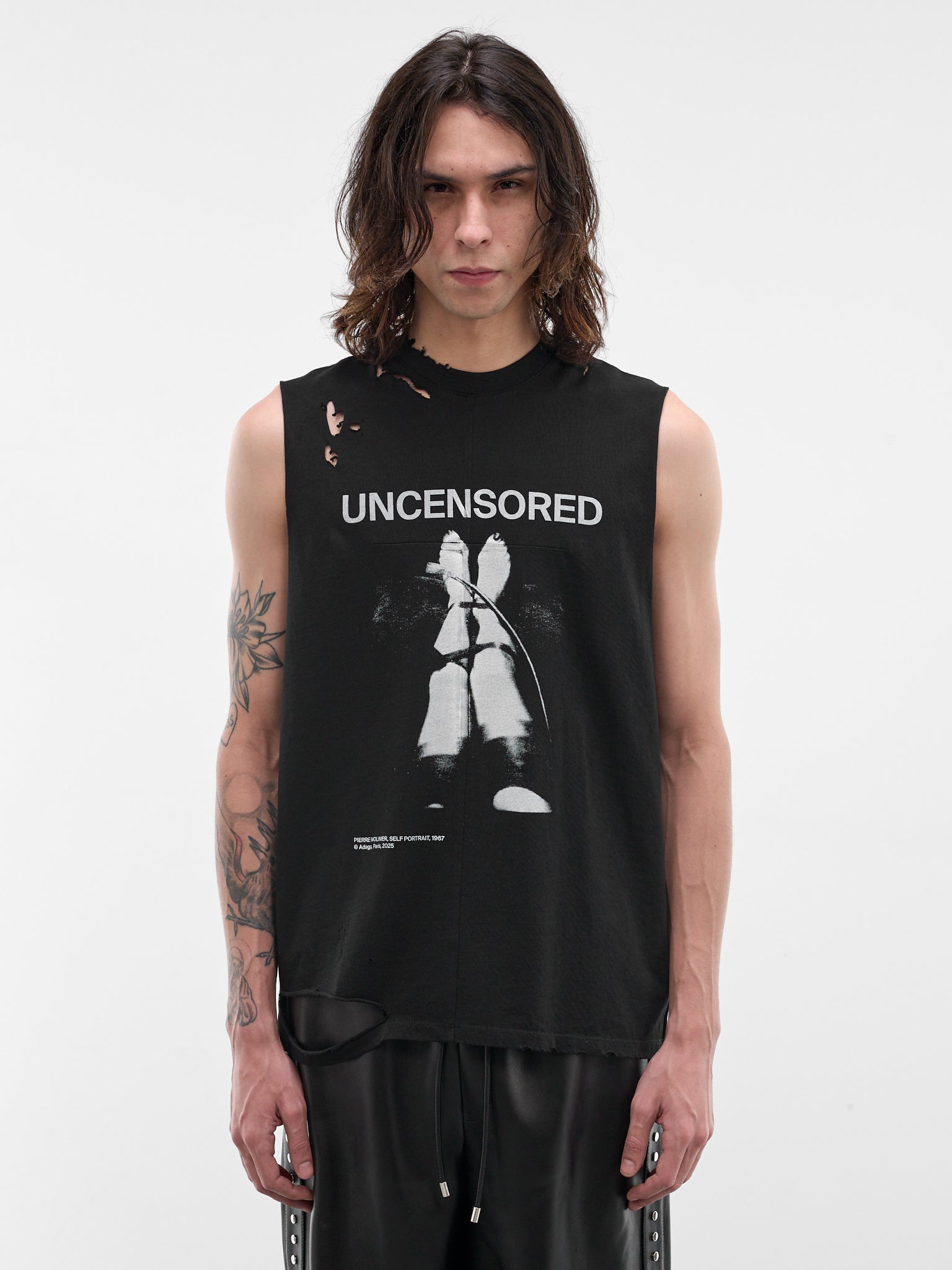 Black Cotton Fetische Cut-Off Tank (MAT02T002*SCLERA-BLACK)