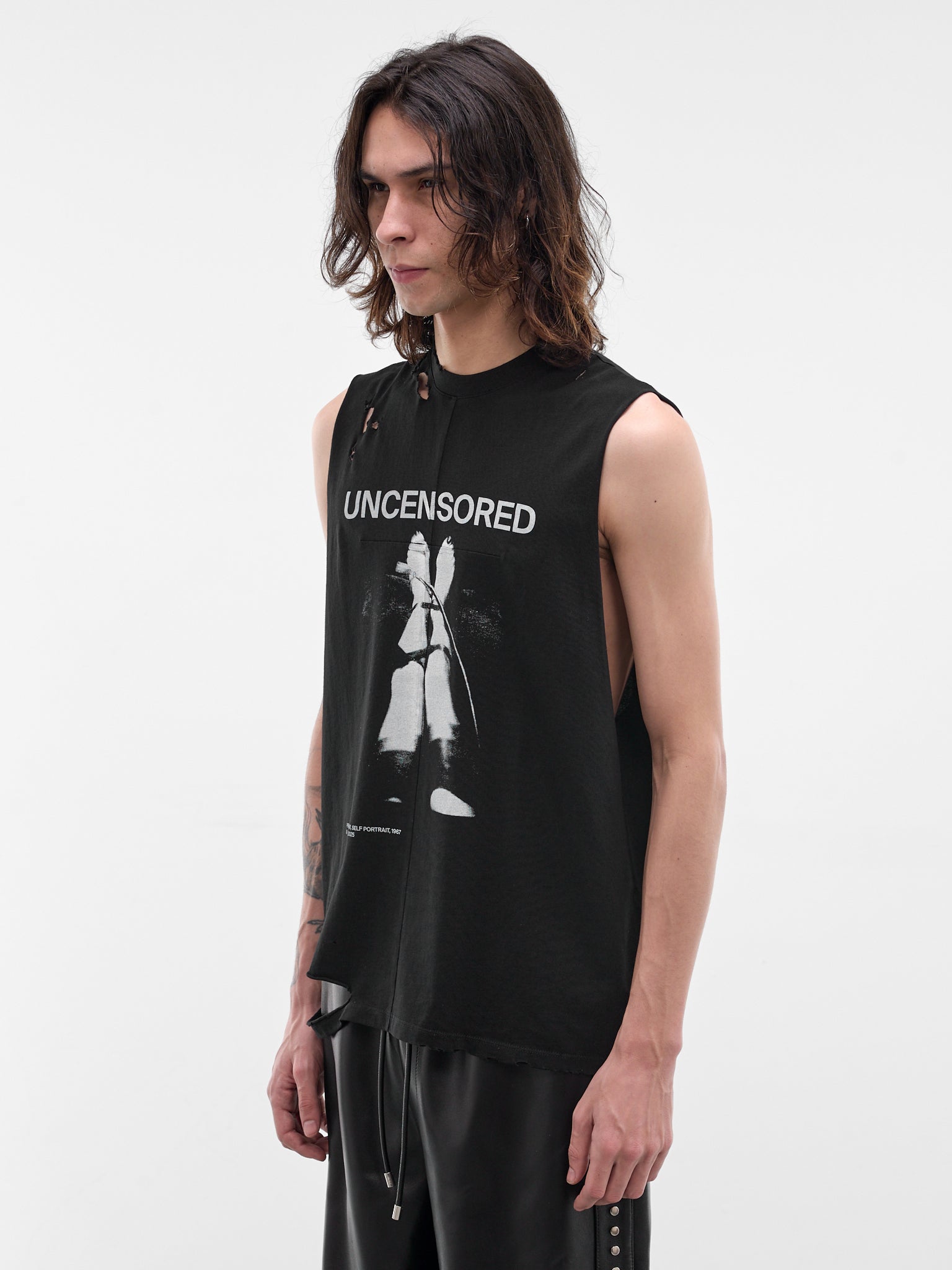 Black Cotton Fetische Cut-Off Tank (MAT02T002*SCLERA-BLACK)