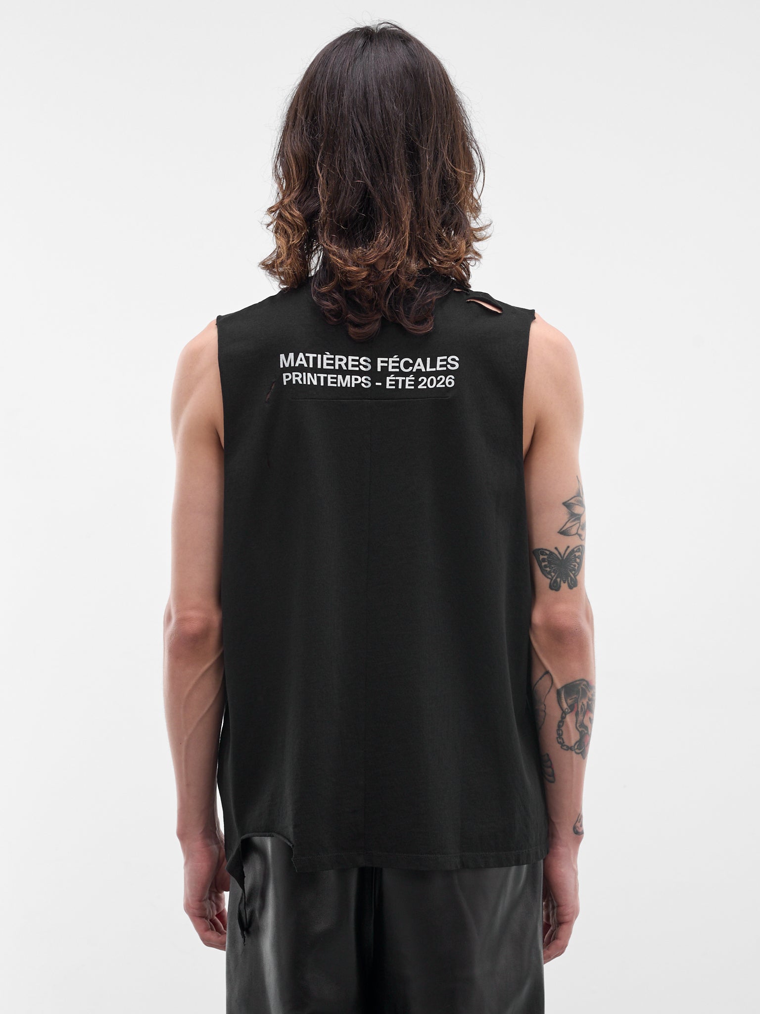 Black Cotton Fetische Cut-Off Tank (MAT02T002*SCLERA-BLACK)