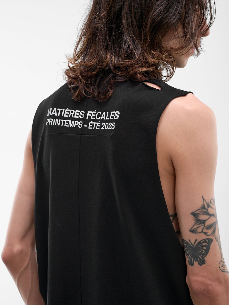 Black Cotton Fetische Cut-Off Tank (MAT02T002*SCLERA-BLACK)