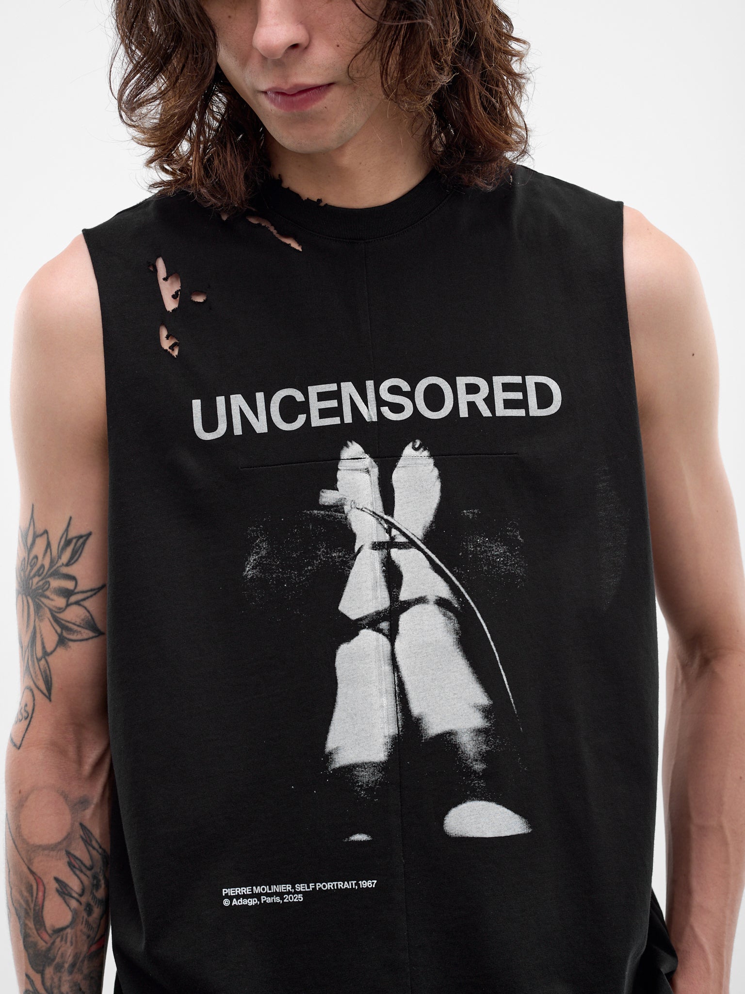 Black Cotton Fetische Cut-Off Tank (MAT02T002*SCLERA-BLACK)