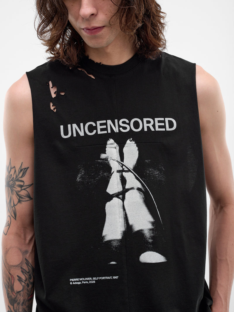 Black Cotton Fetische Cut-Off Tank (MAT02T002*SCLERA-BLACK)
