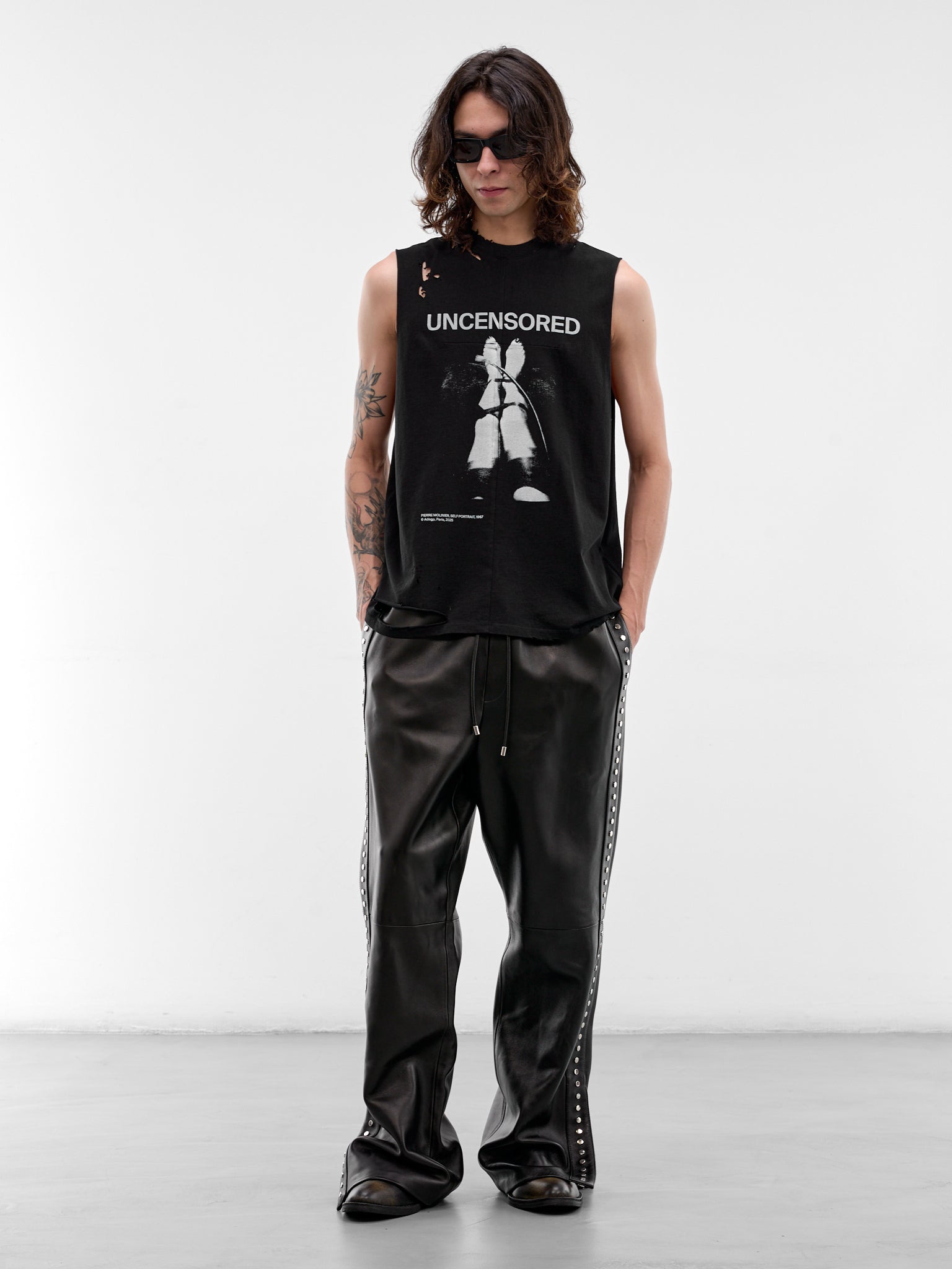 Black Cotton Fetische Cut-Off Tank (MAT02T002*SCLERA-BLACK)