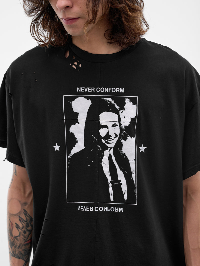 Black Cotton Graphic Hannah Tee (MAT02T006-SCLERA-BLACK)
