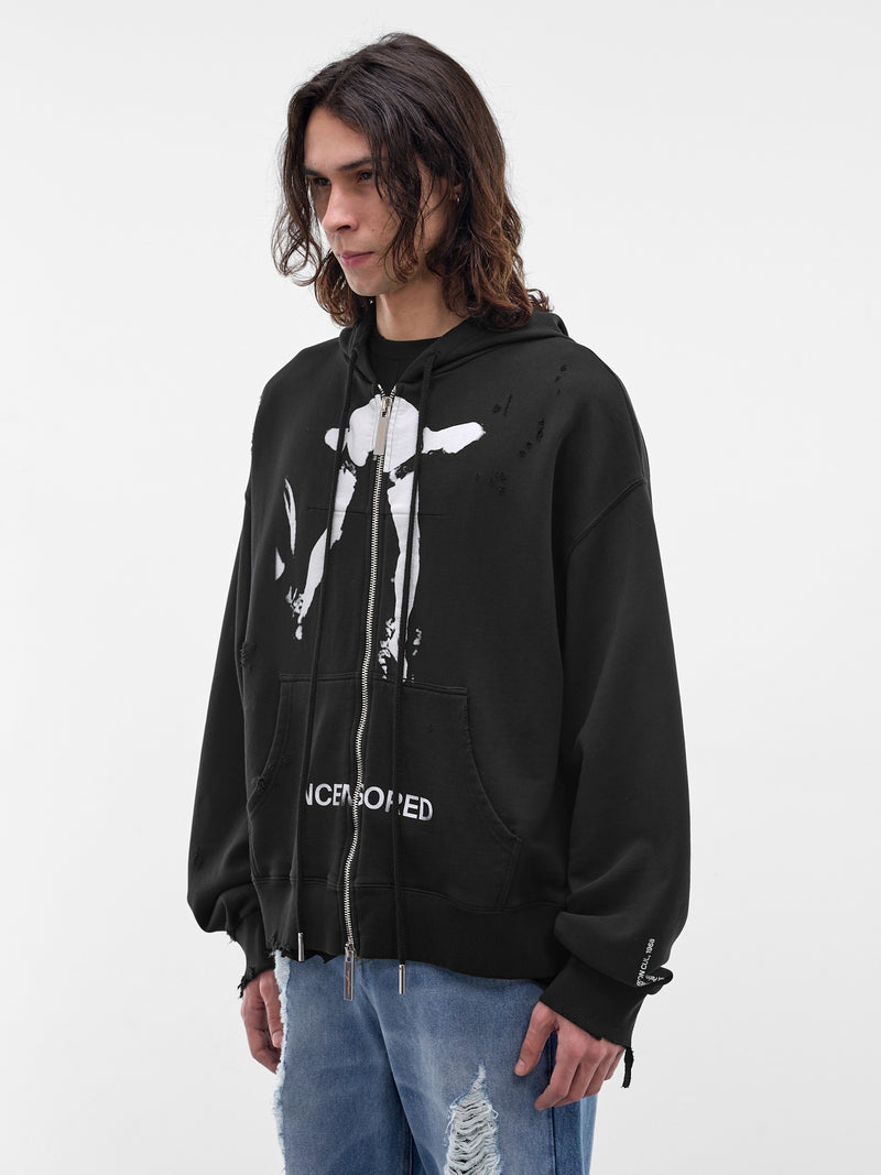 Black Cotton Cul Graphic Hoodie (MAT02T020-SCLERA-BLACK)