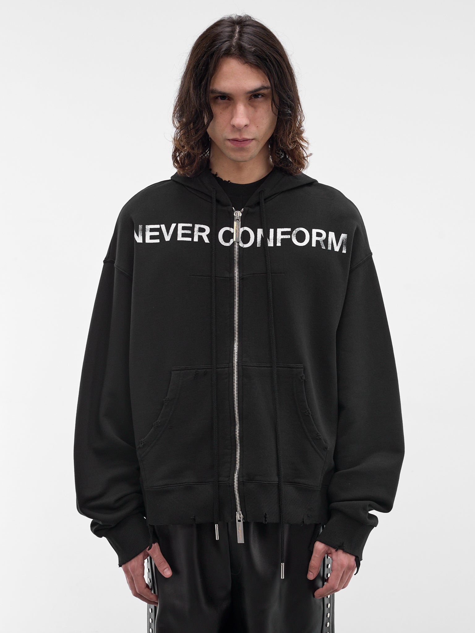 Black Cotton Never Conform Hoodie (MAT02T022-SCLERA-BLACK)