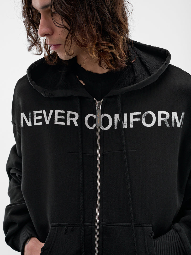 Black Cotton Never Conform Hoodie (MAT02T022-SCLERA-BLACK)