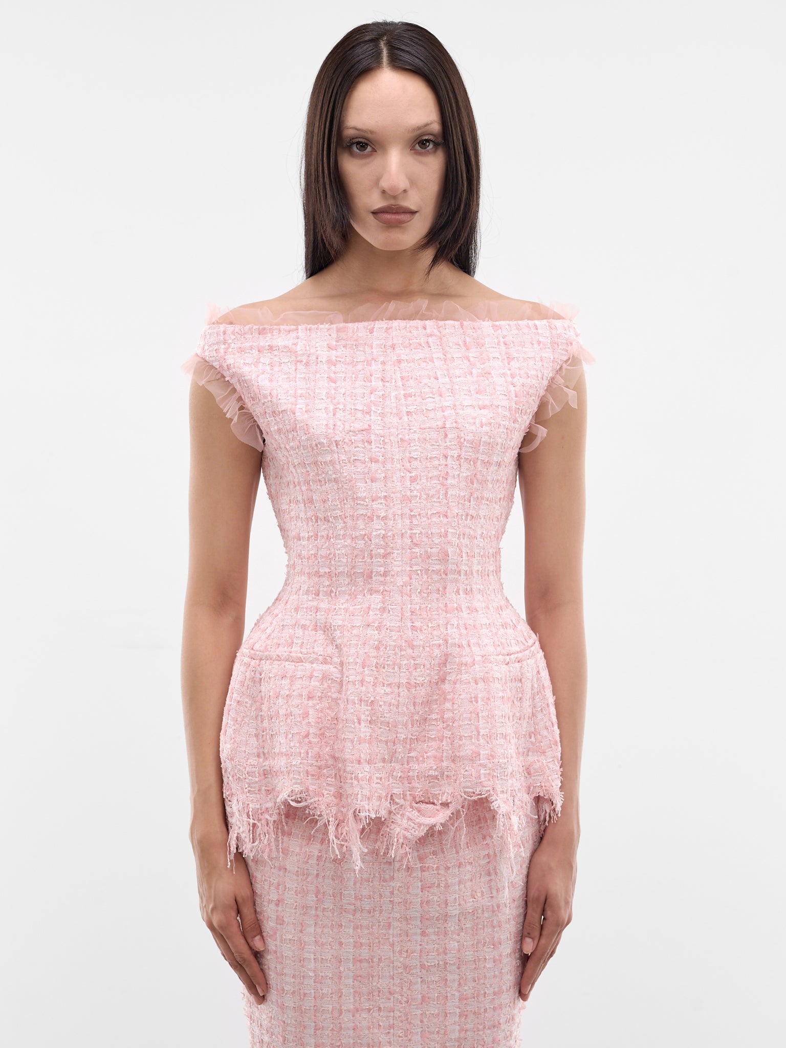 Pink Vendome Tweed Top (MAT02T101-ROSE-PINK)