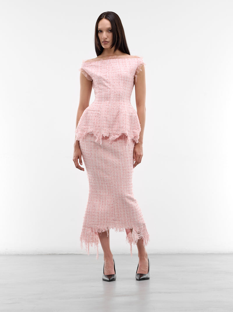 Pink Vendome Tweed Top (MAT02T101-ROSE-PINK)