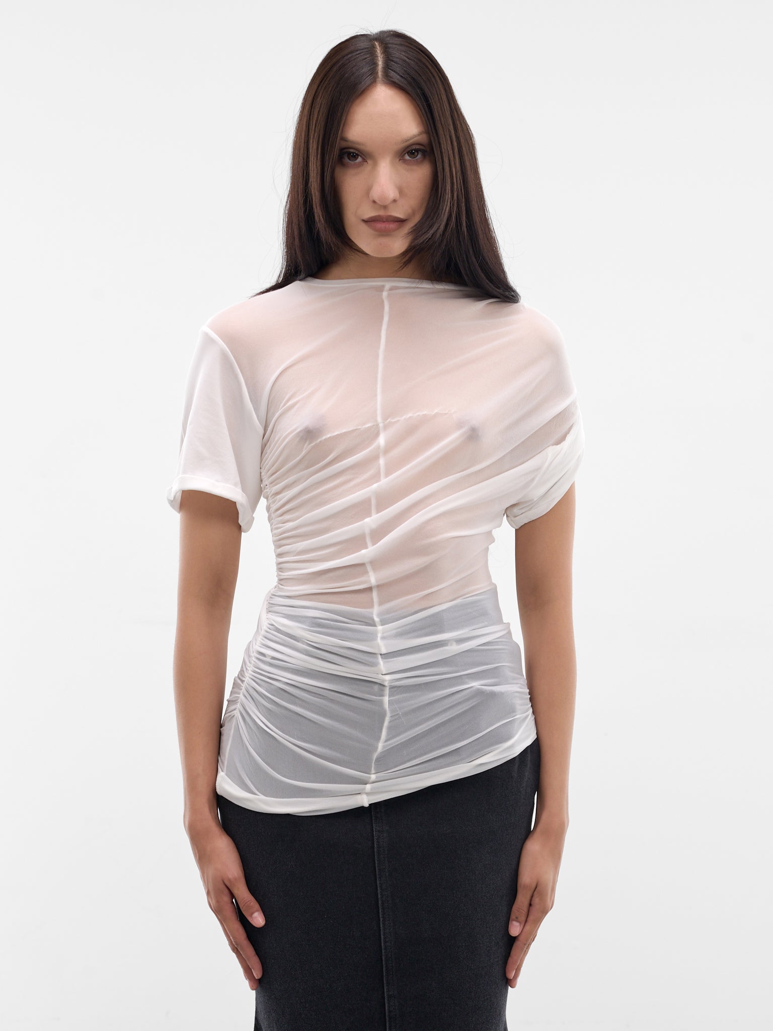 White Sheer Twisted Warp Tee (MAT02T104-CHADD-WHITE)