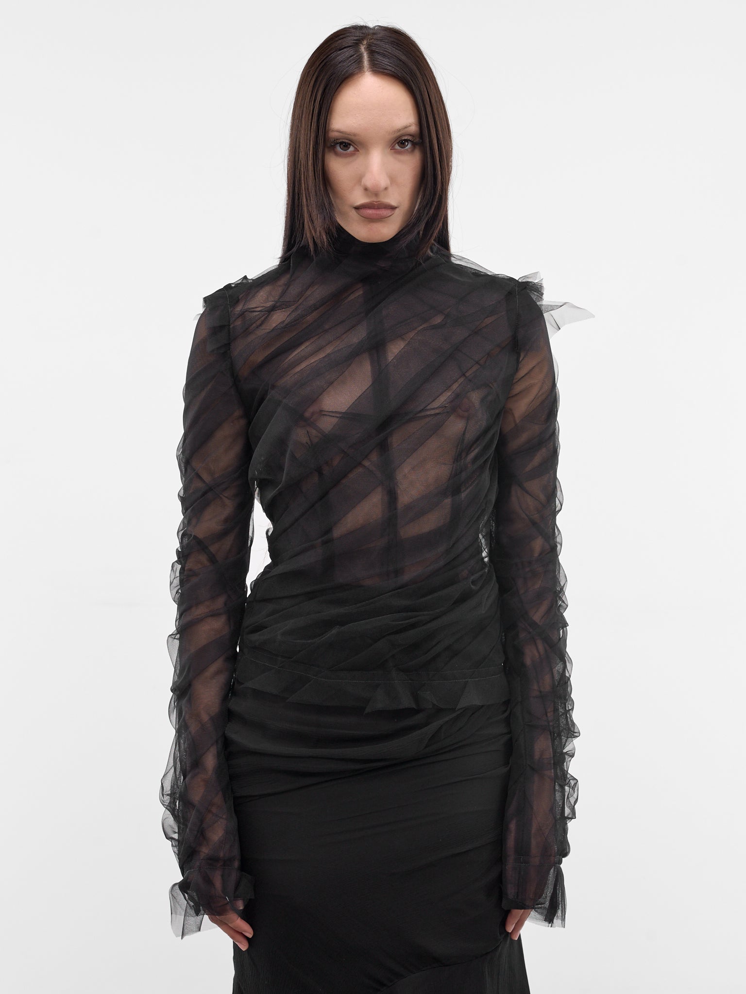 Black Lola Tulle Top (MAT02T106-SCLERA-BLACK)