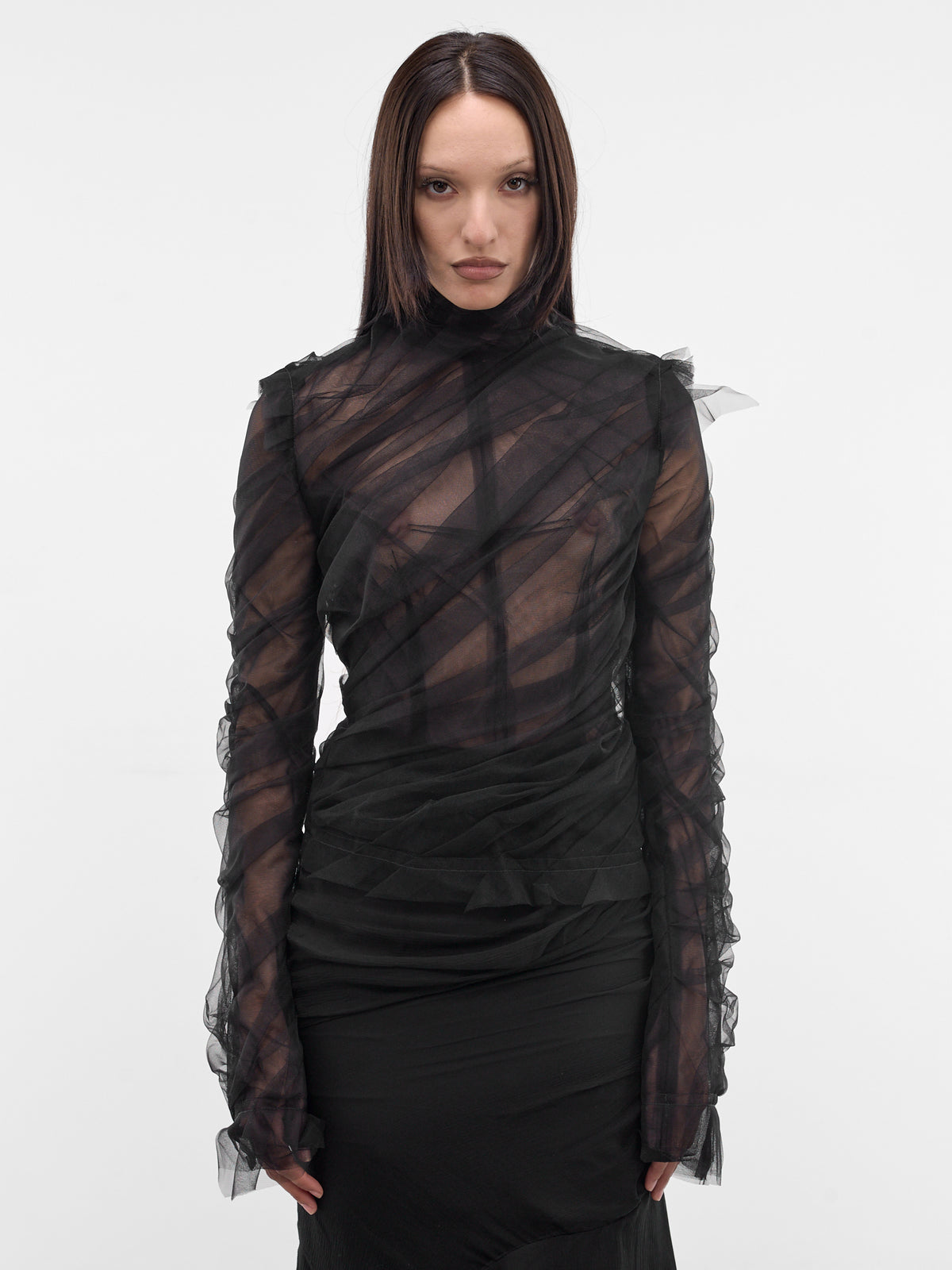 Black Lola Tulle Top (MAT02T106-SCLERA-BLACK)