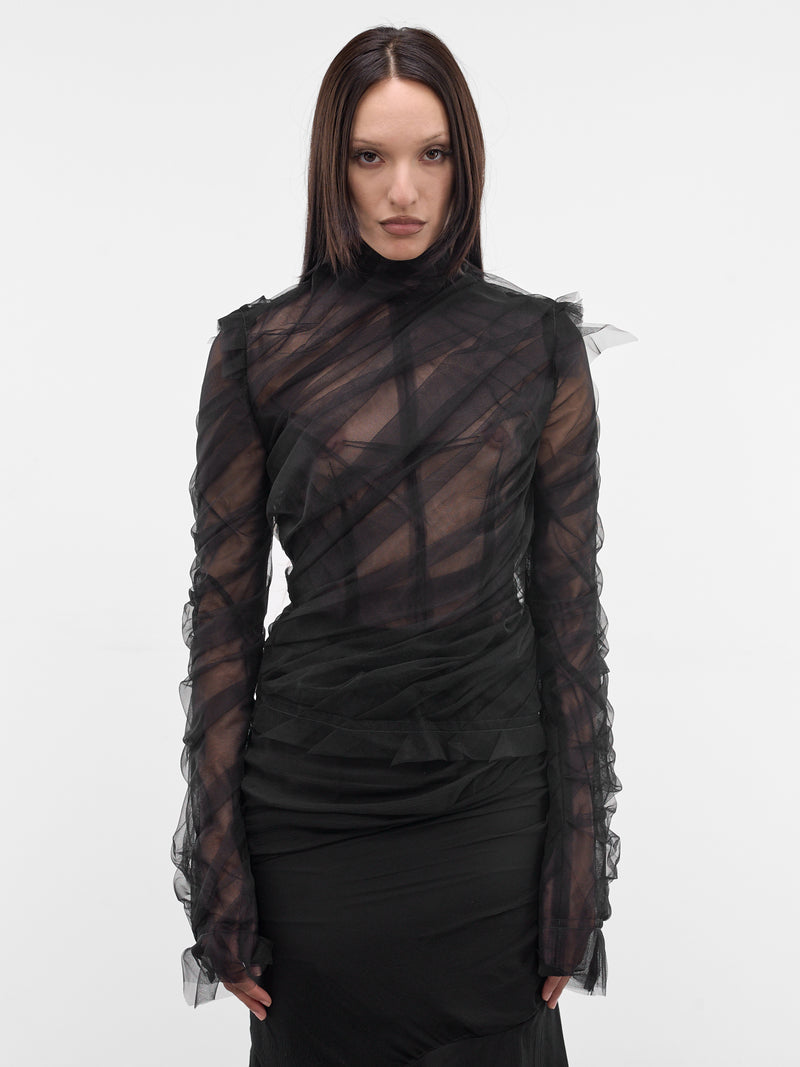 Black Lola Tulle Top (MAT02T106-SCLERA-BLACK)