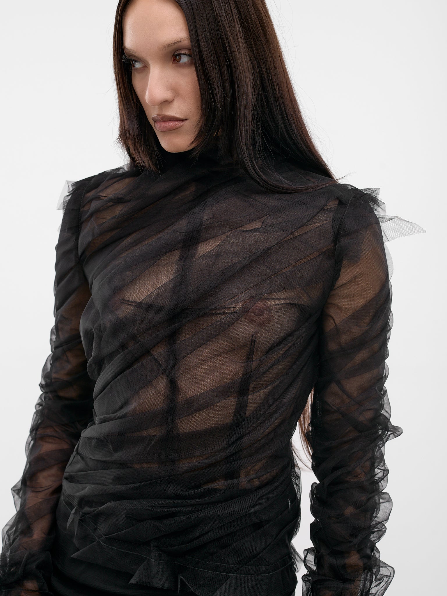 Black Lola Tulle Top (MAT02T106-SCLERA-BLACK)
