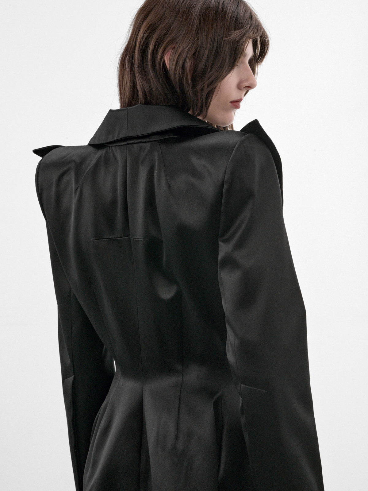 Catherine Black Silk Coat (MAT03C104-BLACK)