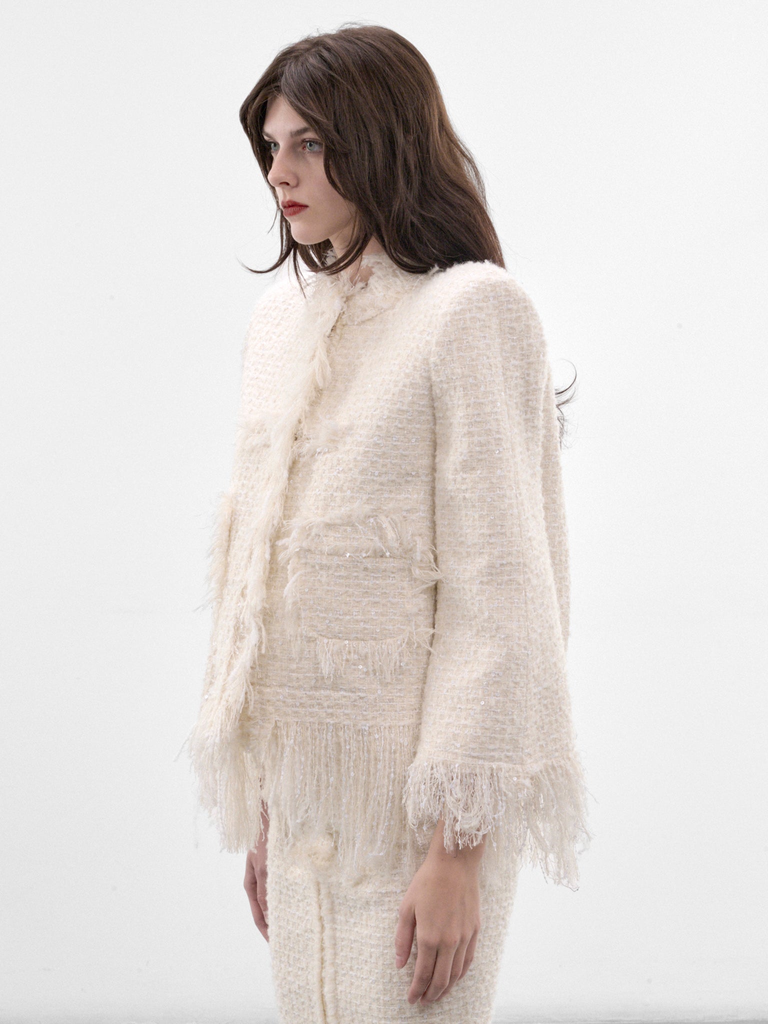Mademoiselle Ivory Tweed Jacket (MAT03J103-TOFU)