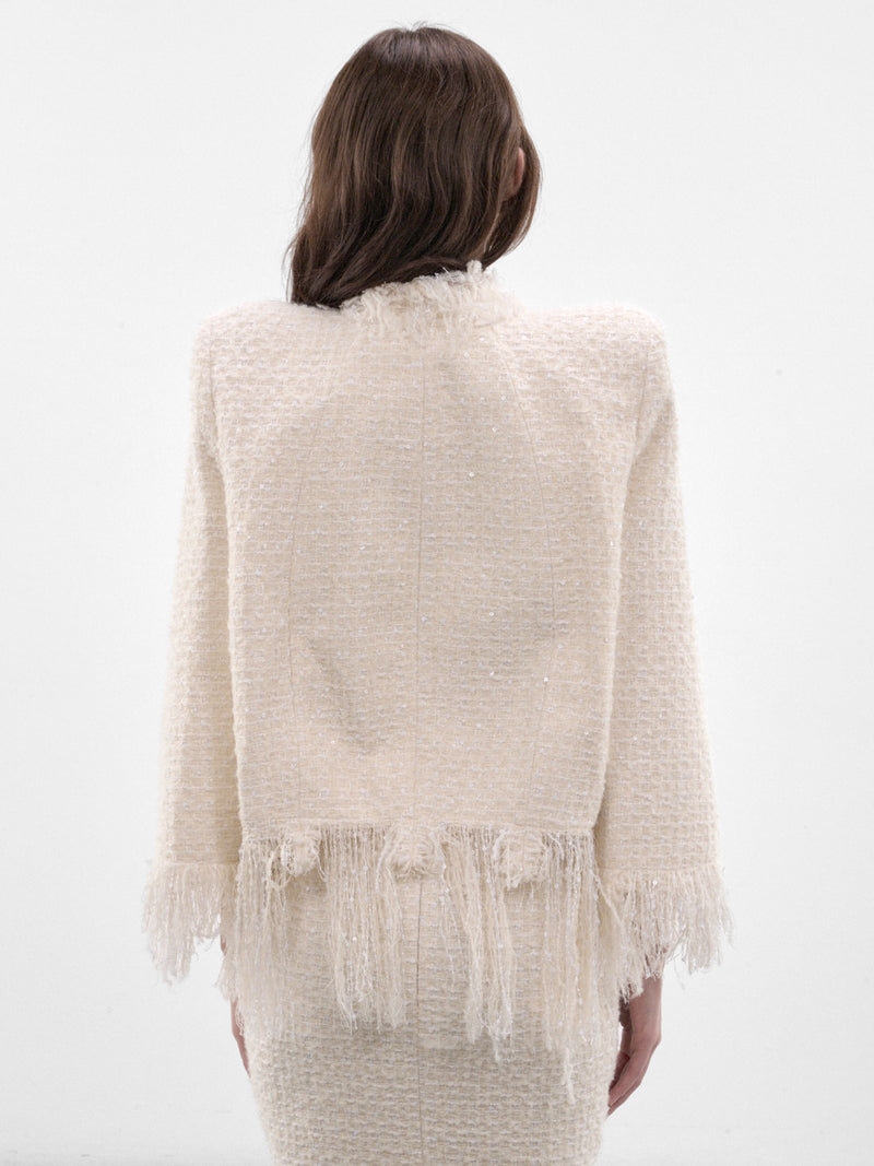 Mademoiselle Ivory Tweed Jacket (MAT03J103-TOFU)