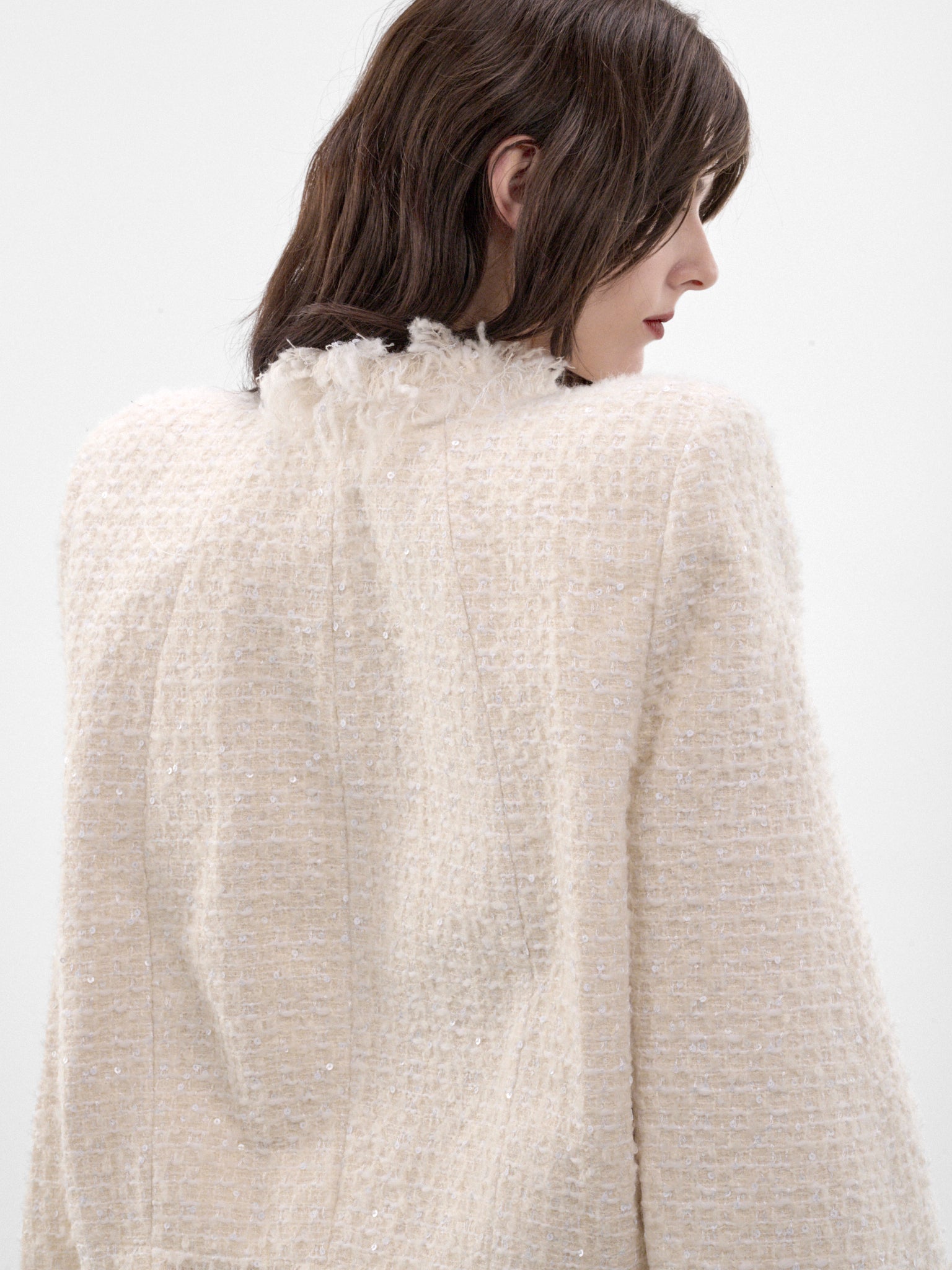 Mademoiselle Ivory Tweed Jacket (MAT03J103-TOFU)