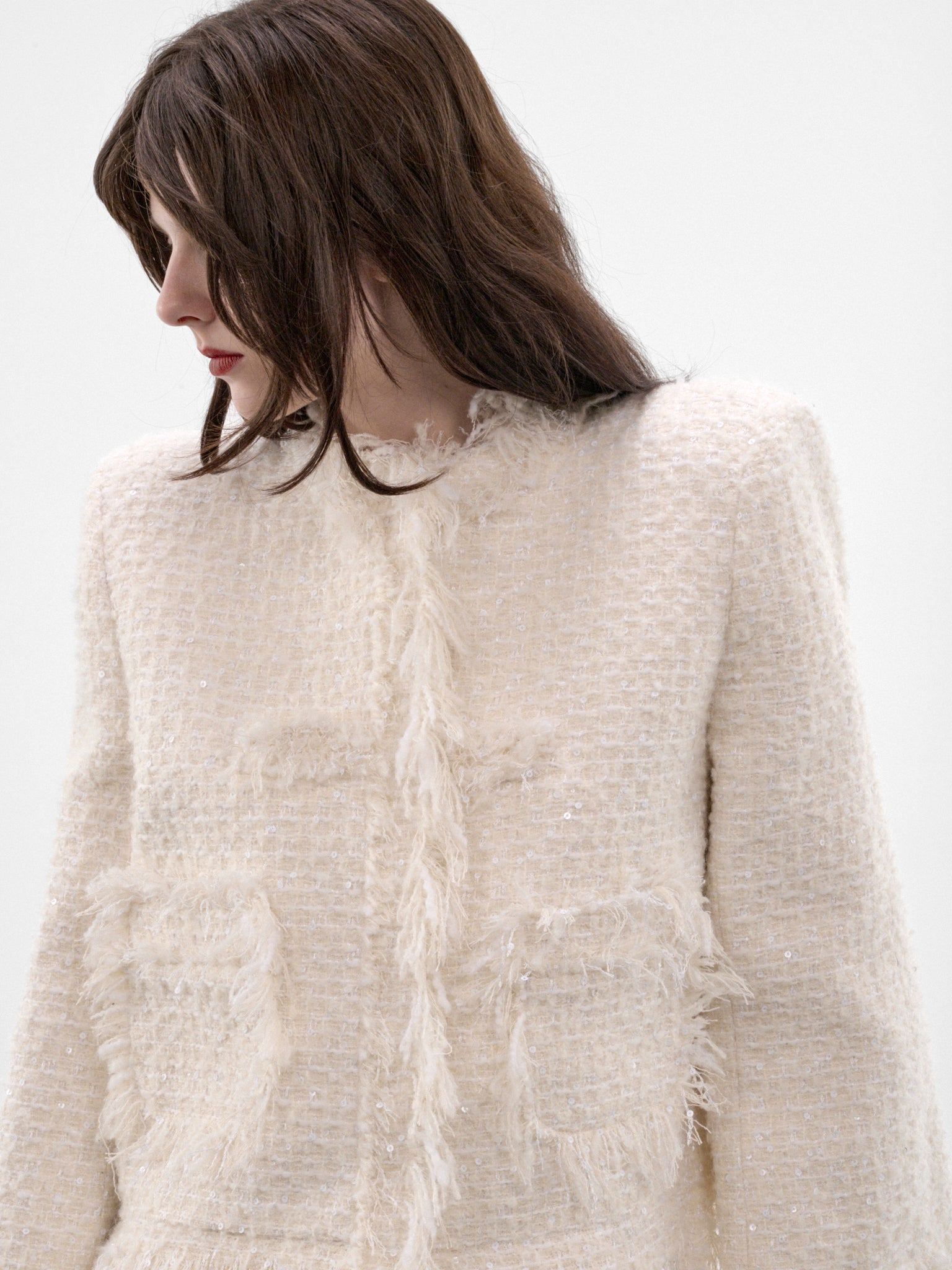 Mademoiselle Ivory Tweed Jacket (MAT03J103-TOFU)