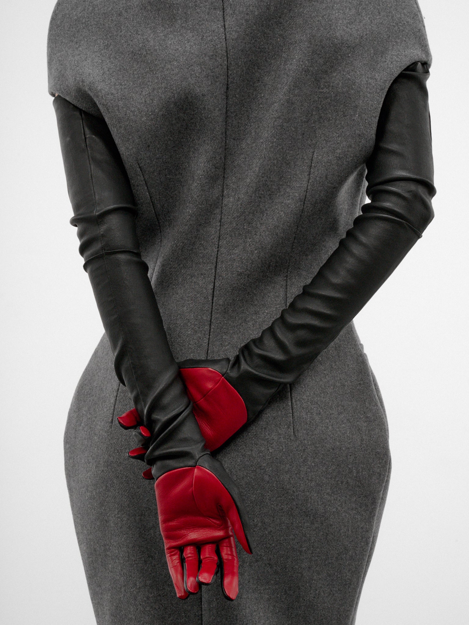 Black Lamb Leather Opera Gloves (MAT03K040-BLACK)