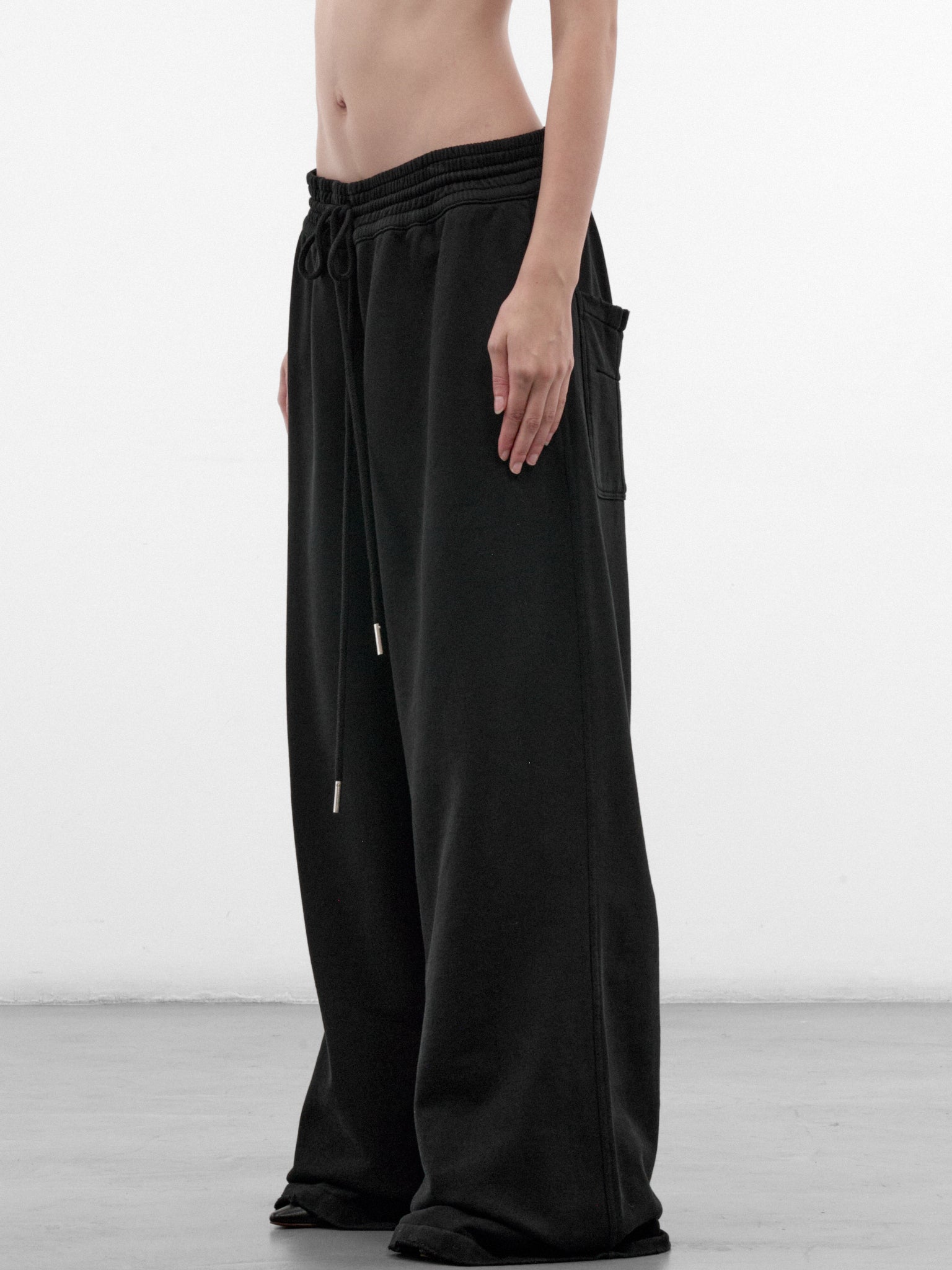 Black Cotton Wide Sweatpants (MAT03P006-BLACK)