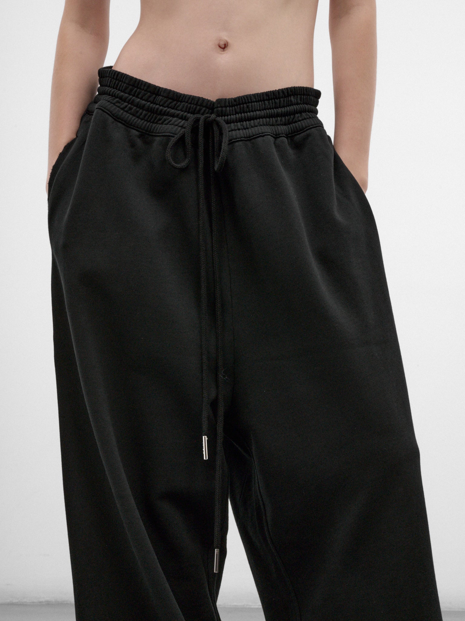 Black Cotton Wide Sweatpants (MAT03P006-BLACK)