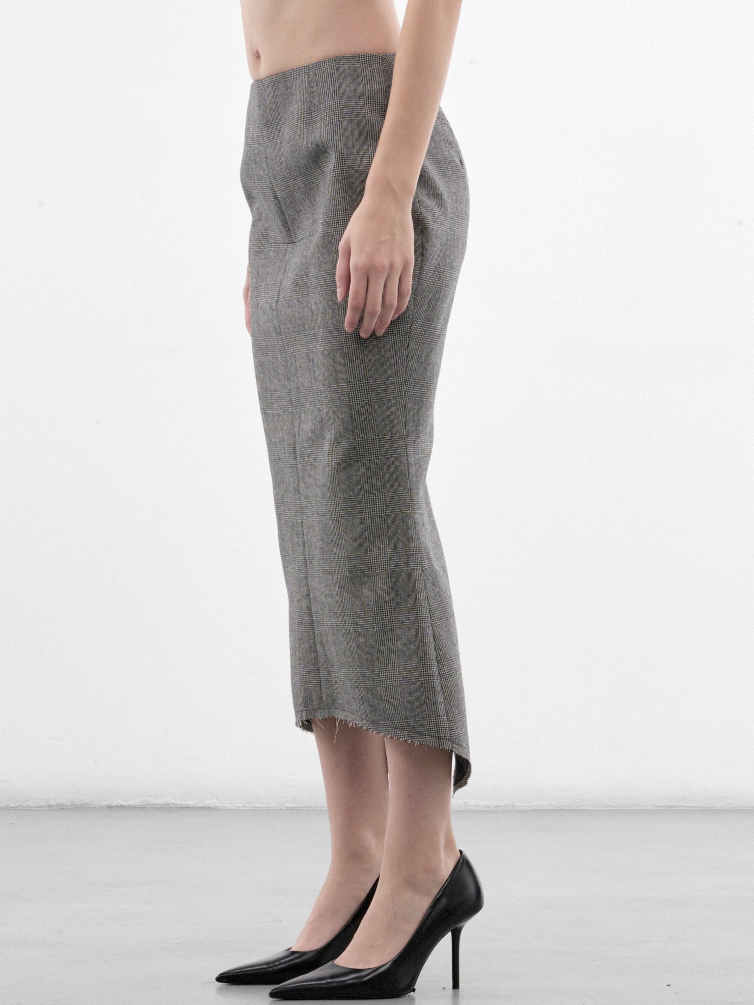 Madame R. Gray Checked Skirt (MAT03S111-PRINCE-OF-WALES-GRAY)