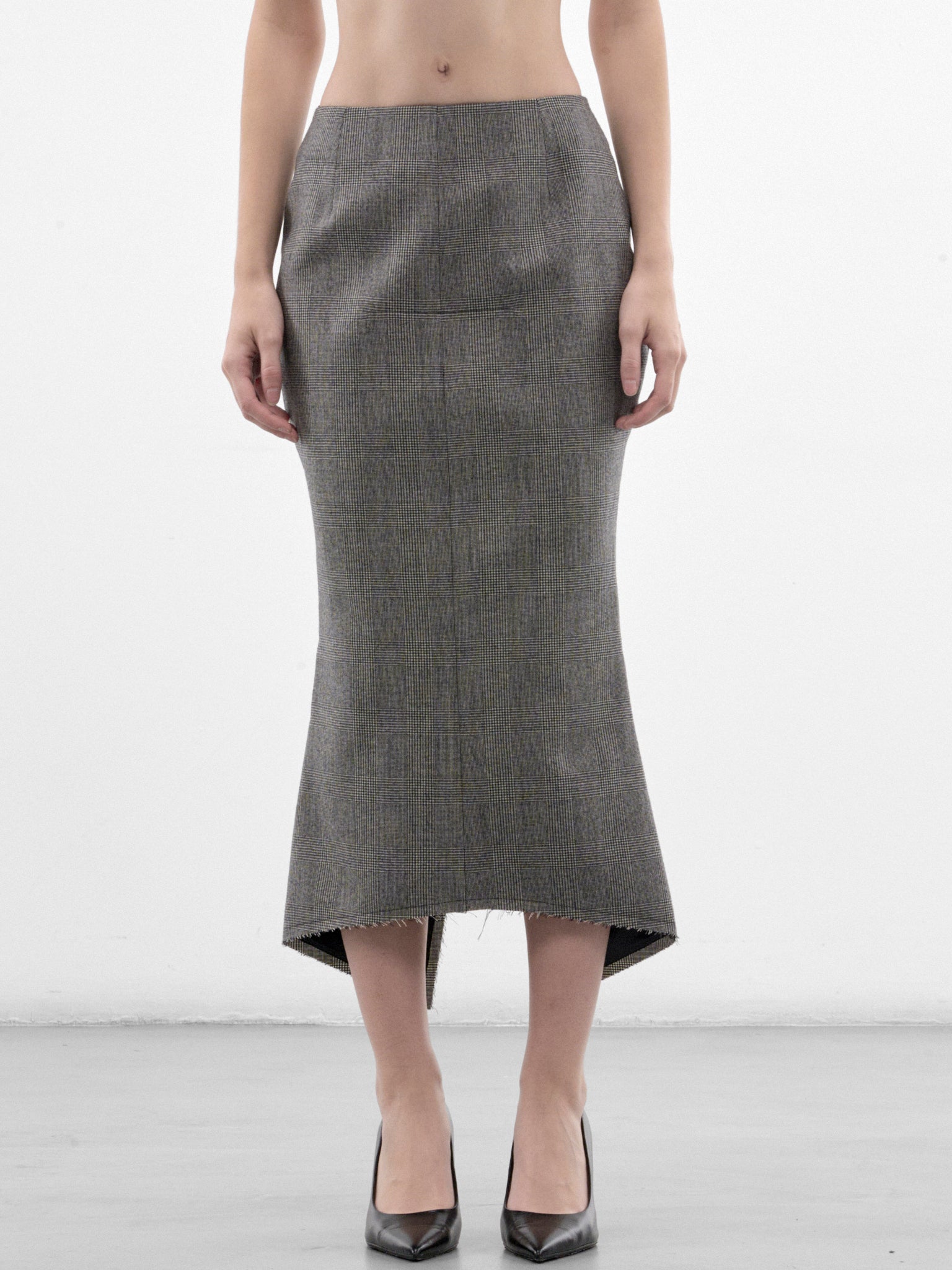 Madame R. Gray Checked Skirt (MAT03S111-PRINCE-OF-WALES-GRAY)