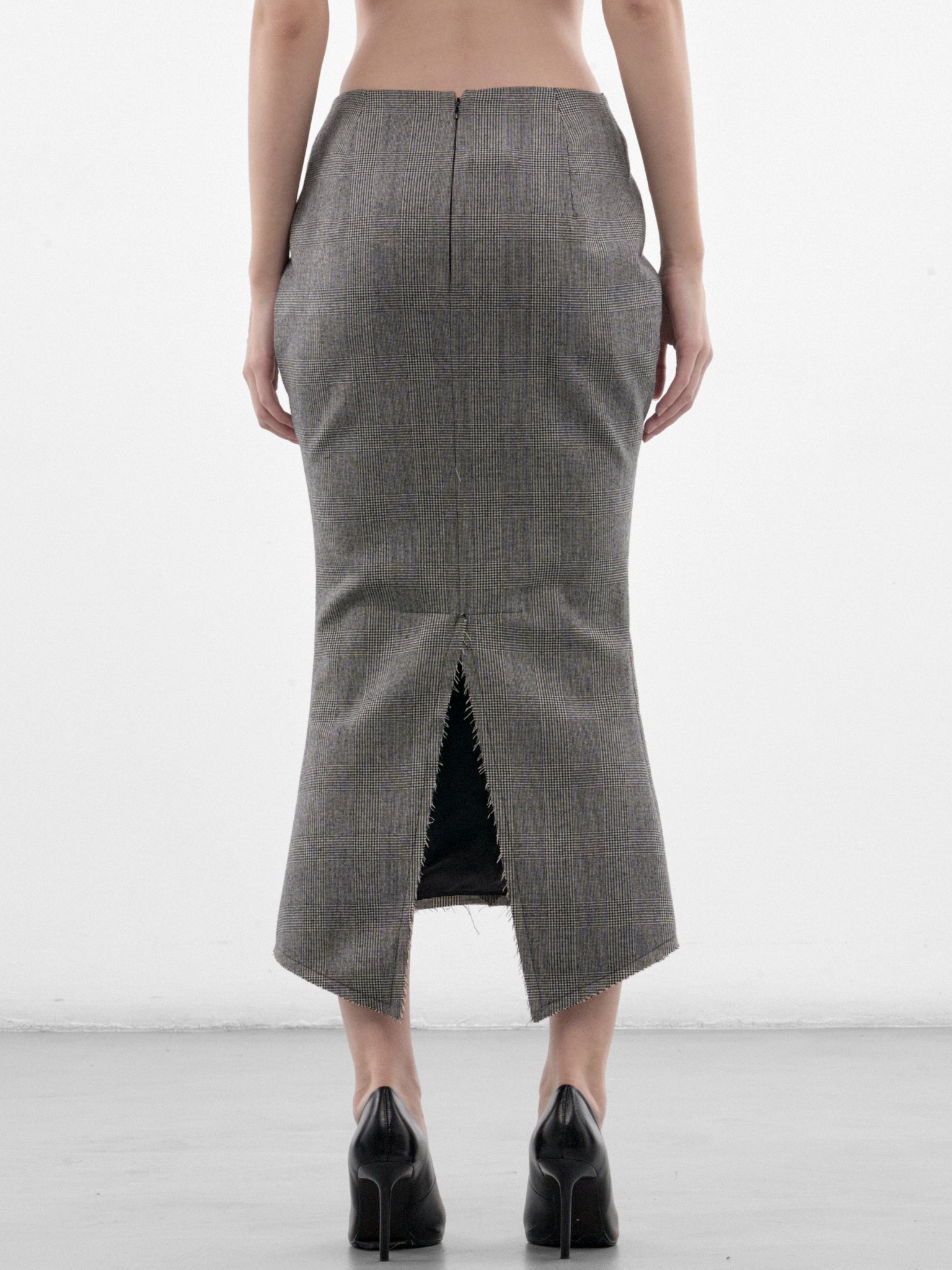 Madame R. Gray Checked Skirt (MAT03S111-PRINCE-OF-WALES-GRAY)