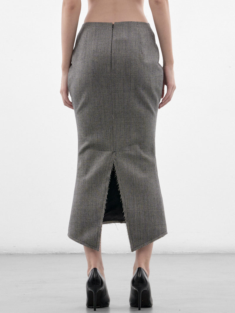 Madame R. Gray Checked Skirt (MAT03S111-PRINCE-OF-WALES-GRAY)