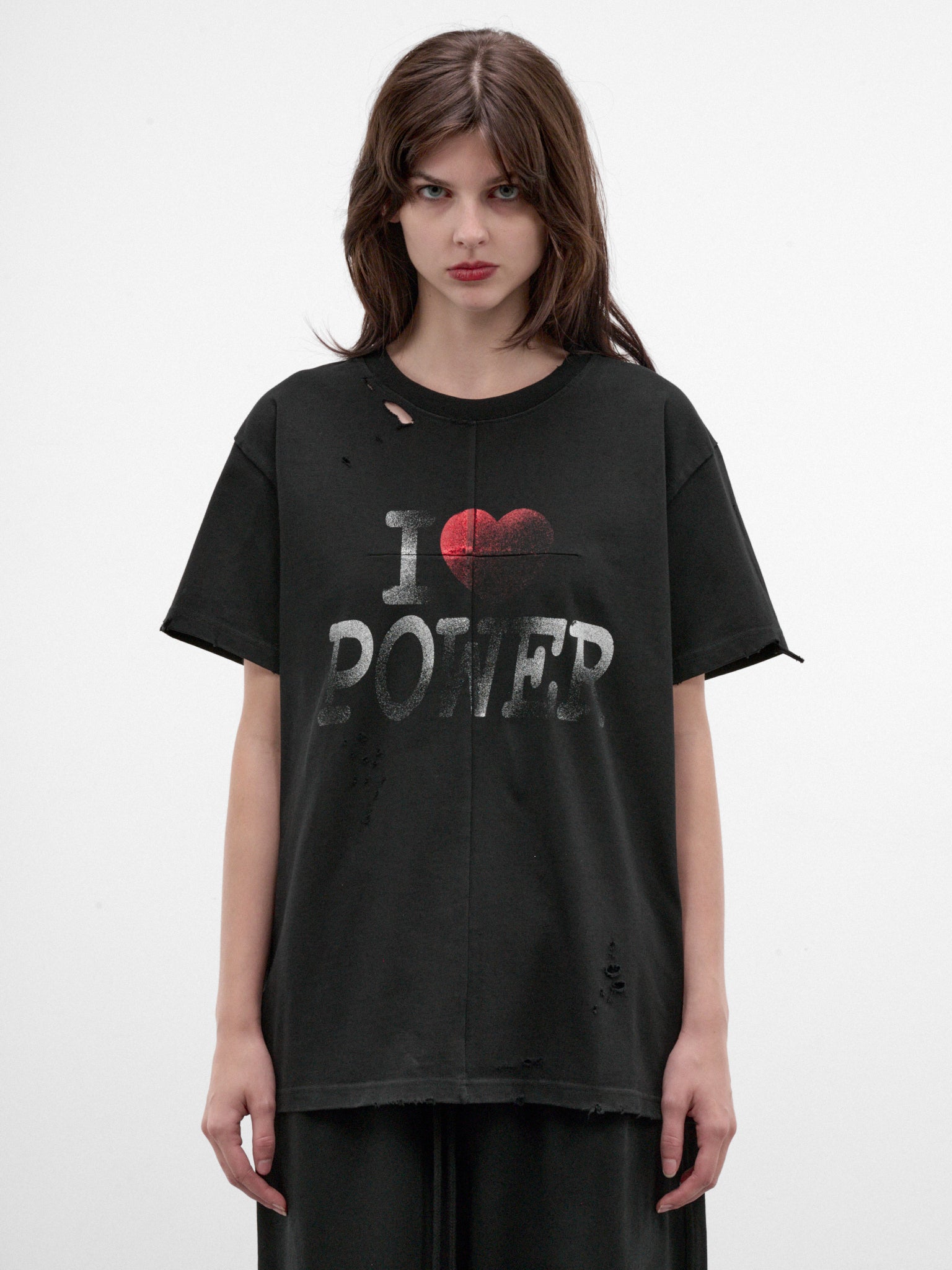 Black Cotton Power Graphic Tee (MAT03T002-BLACK)