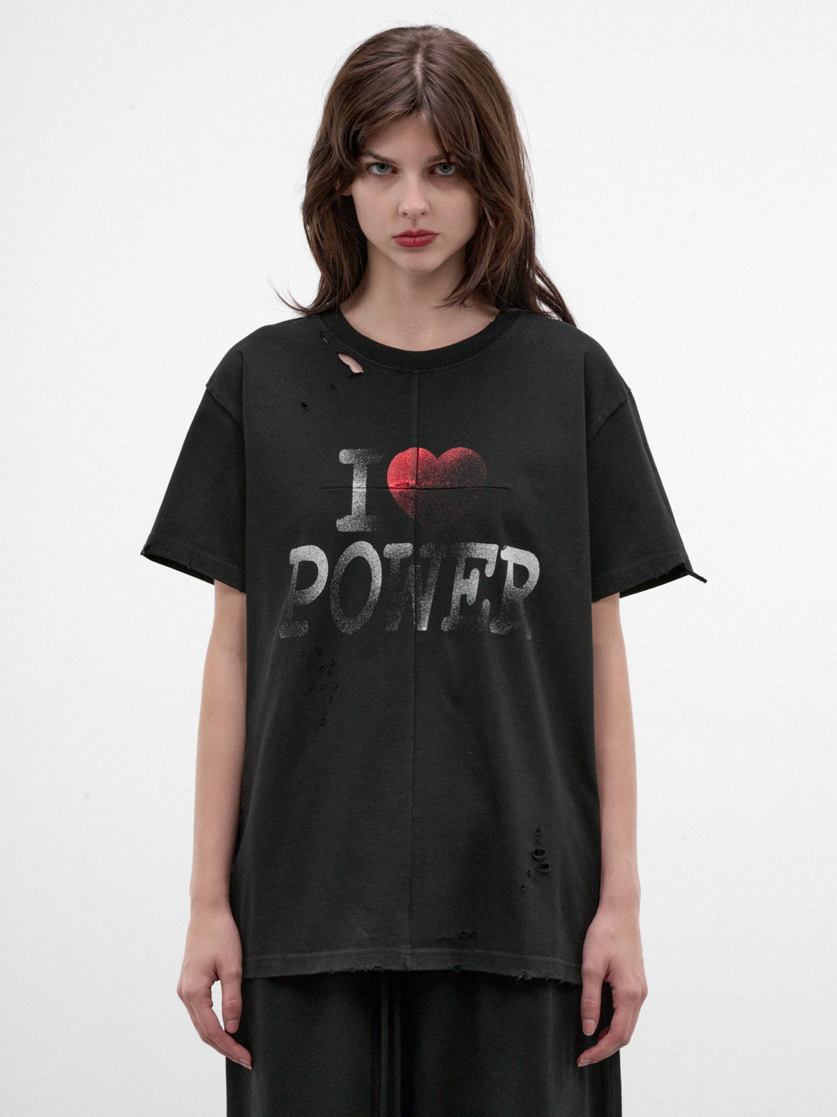 Black Cotton Power Graphic Tee (MAT03T002-BLACK)