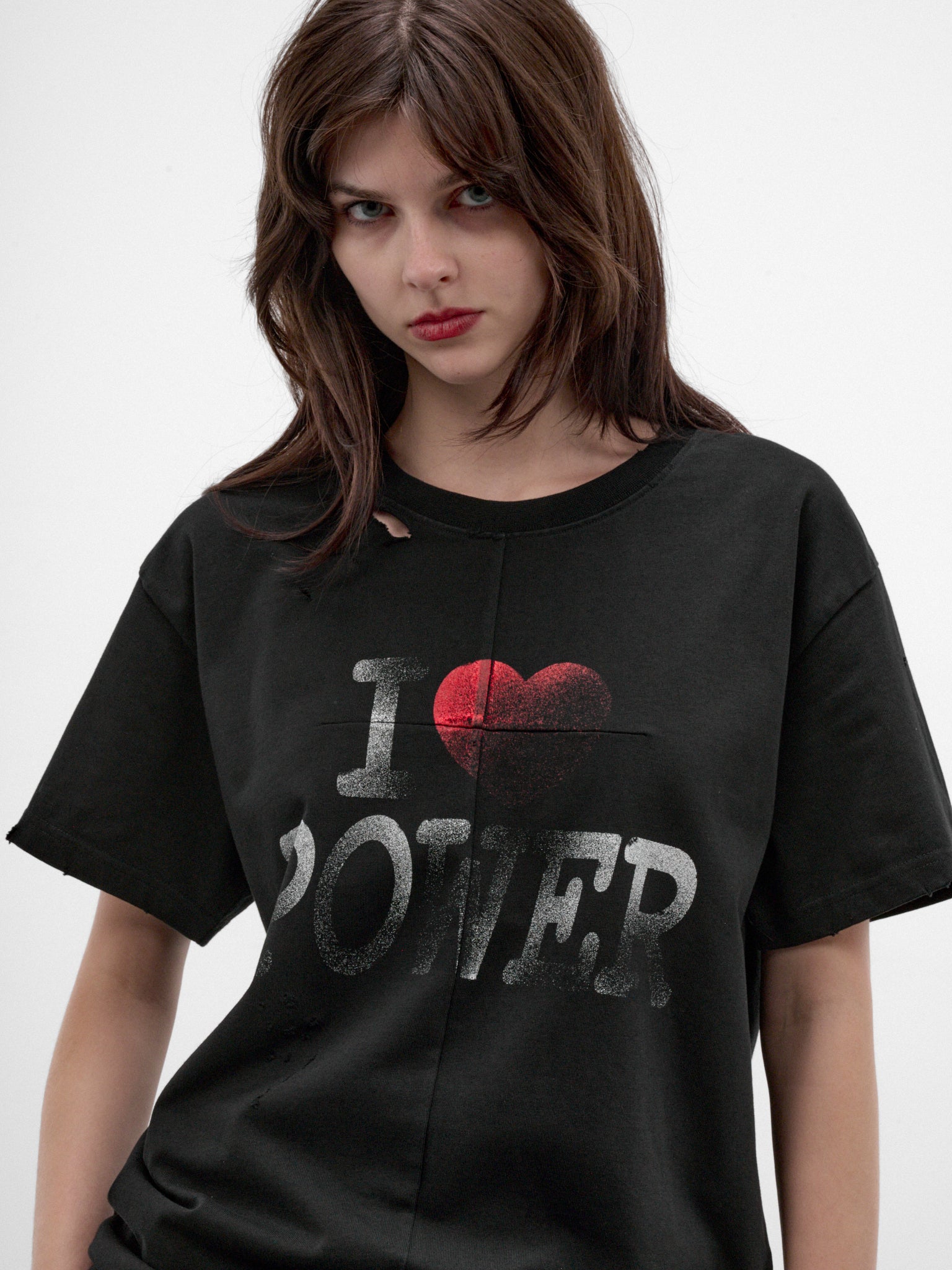 Black Cotton Power Graphic Tee (MAT03T002-BLACK)