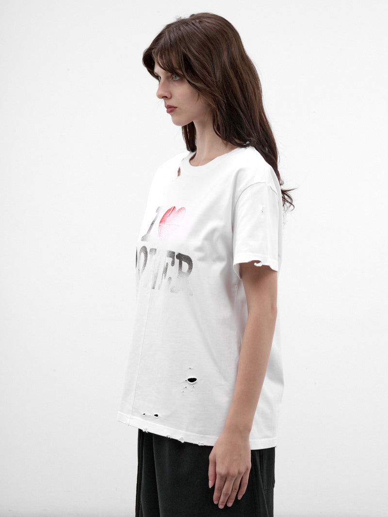 White Cotton Power Graphic Tee (MAT03T002-WHITE)