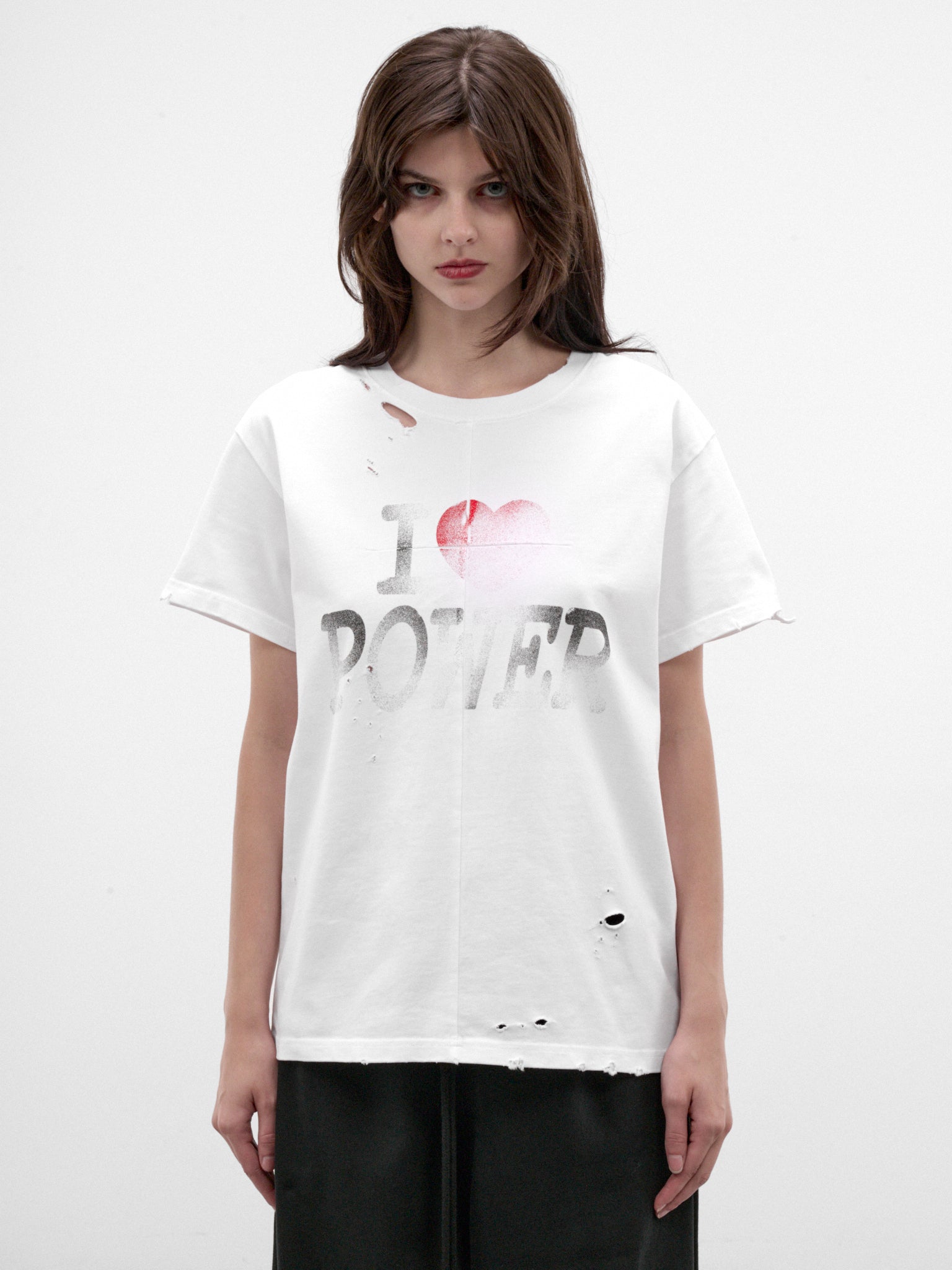White Cotton Power Graphic Tee (MAT03T002-WHITE)
