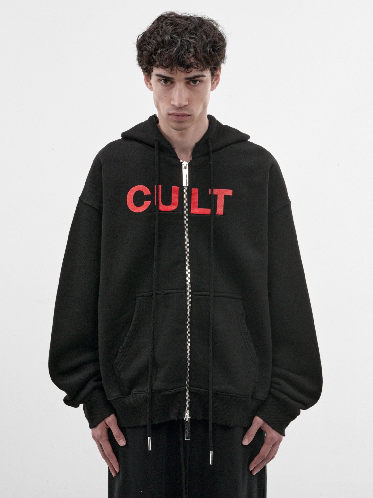 Cult Black Cotton Hoodie (MAT03T030-BLACK)