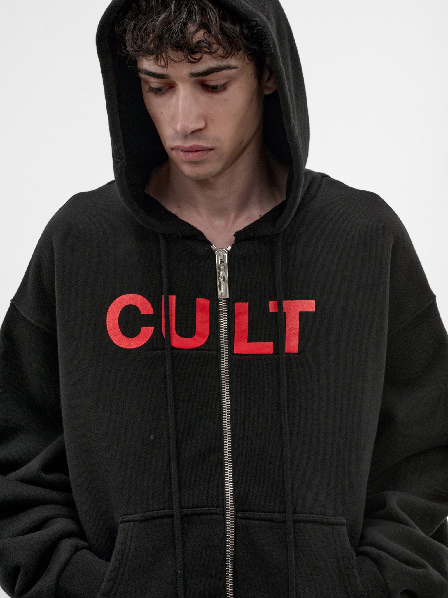 Cult Black Cotton Hoodie (MAT03T030-BLACK)
