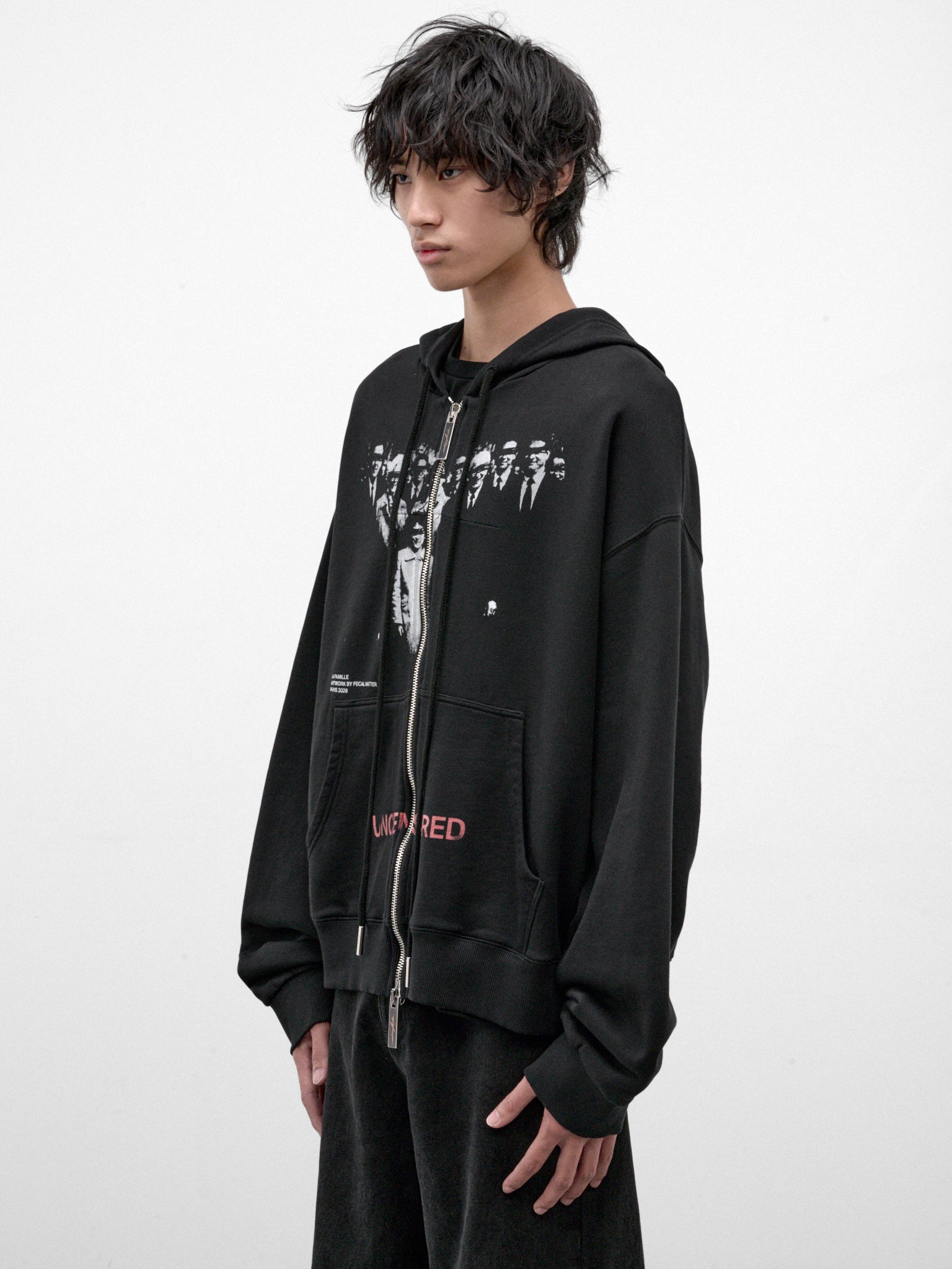 Black Cotton Family Zip Hoodie (MAT03T032-BLACK)