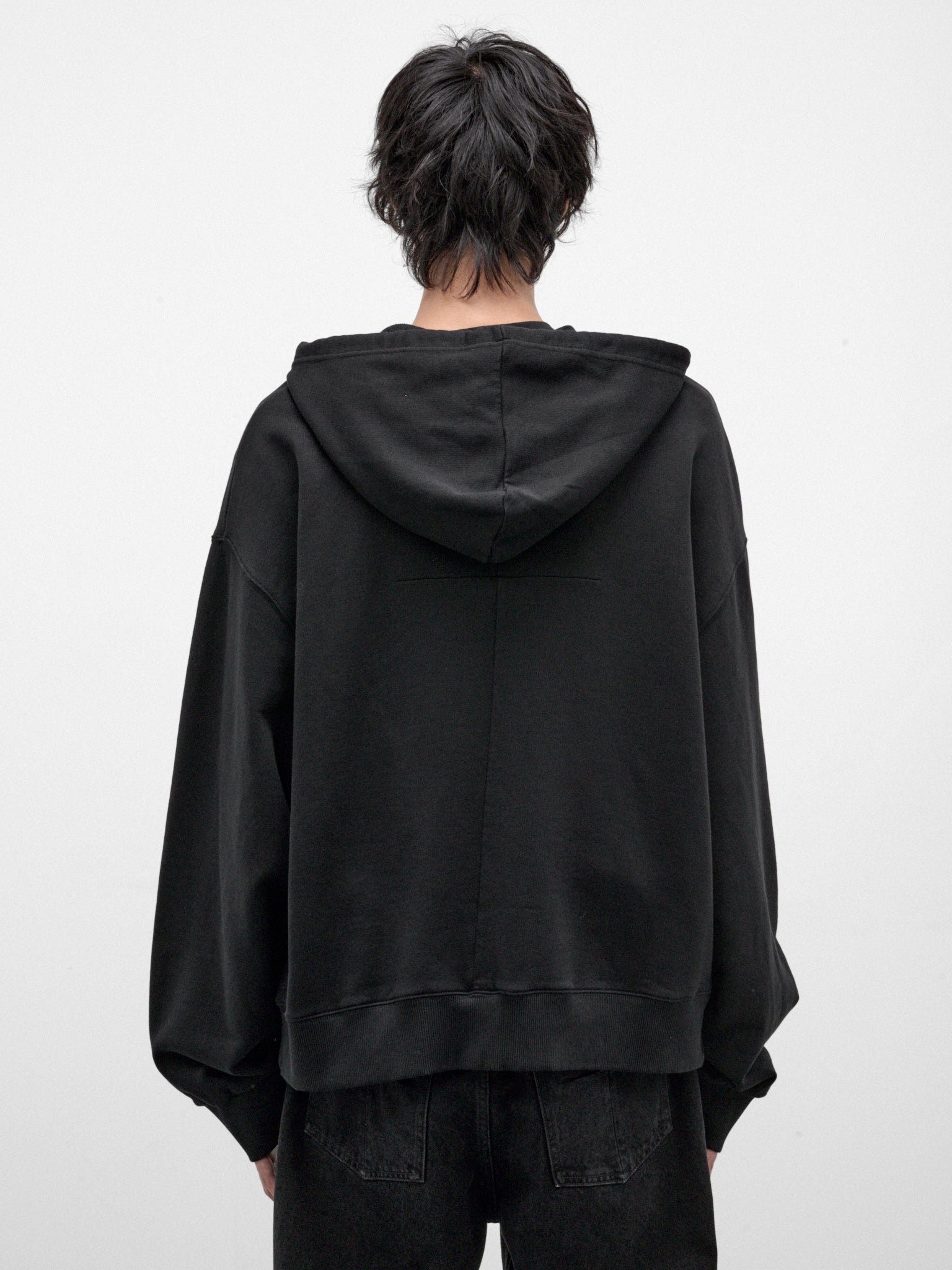 Black Cotton Family Zip Hoodie (MAT03T032-BLACK)