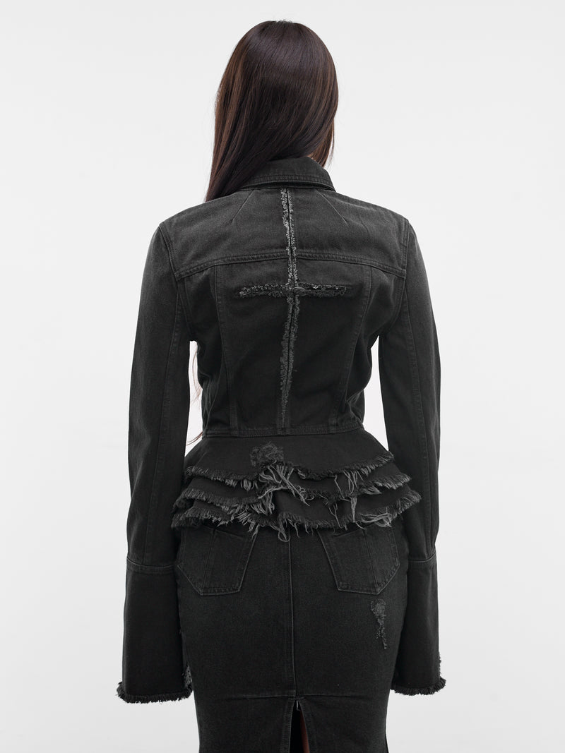 Black Mikaela Denim Jacket (MAY02J107-SCLERA-BLACK)
