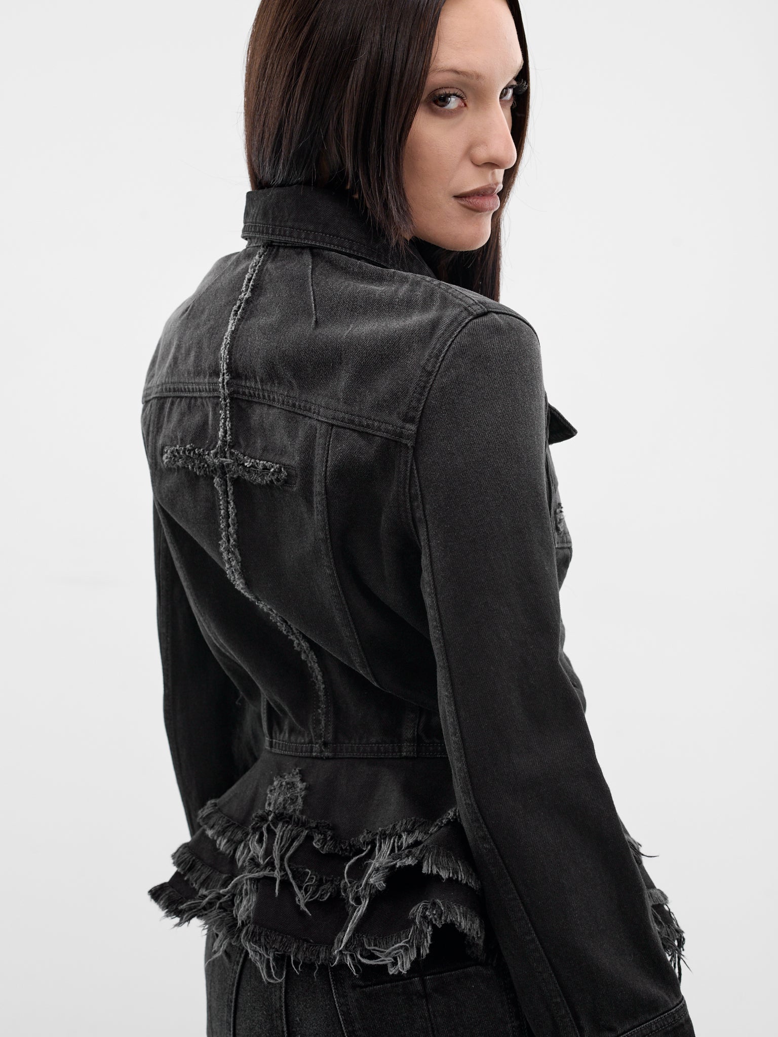 Black Mikaela Denim Jacket (MAY02J107-SCLERA-BLACK)