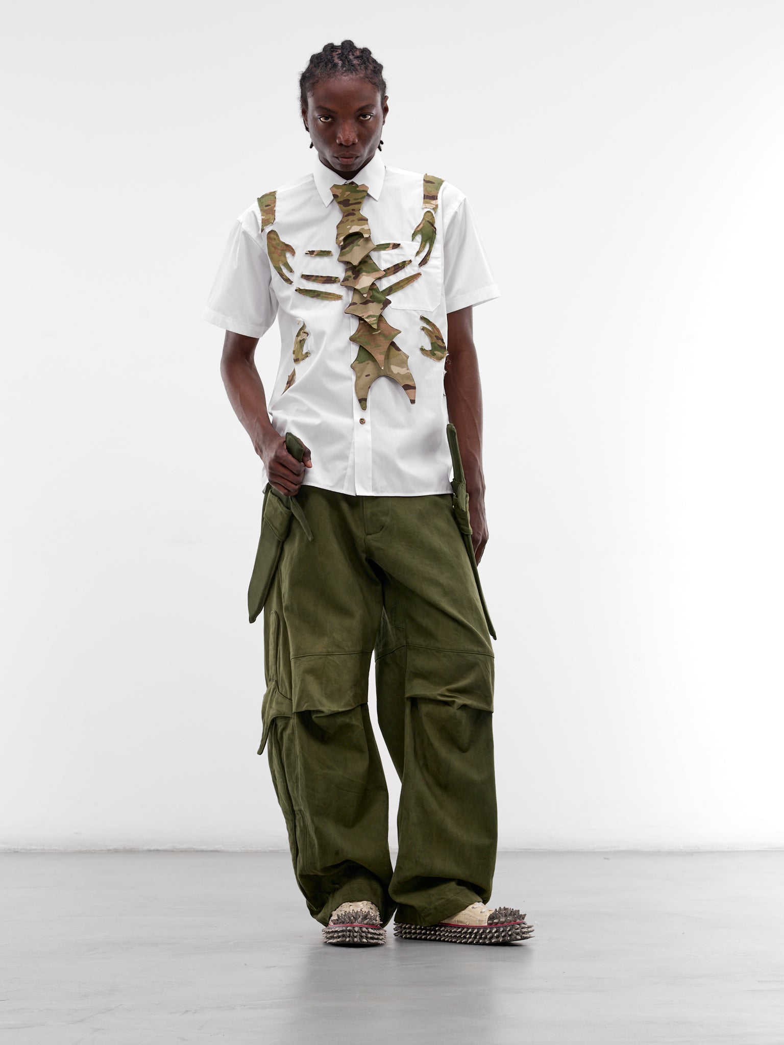 Green Japanese Denim Sword Pants (RS-PANT-SWORD-FOREST-GREEN)