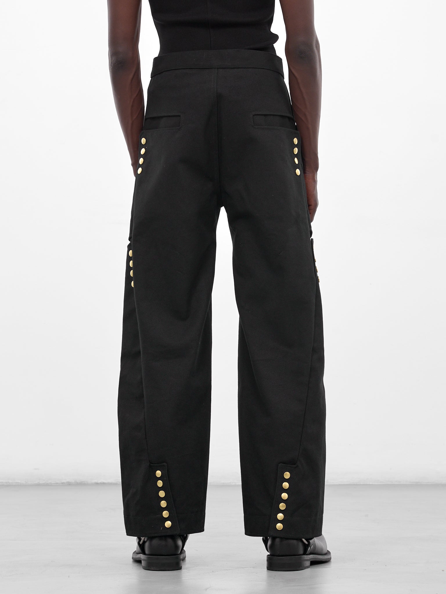 Black Paneled Wide Leg Pants (MBS3-TRS-PHTP-BLACK)